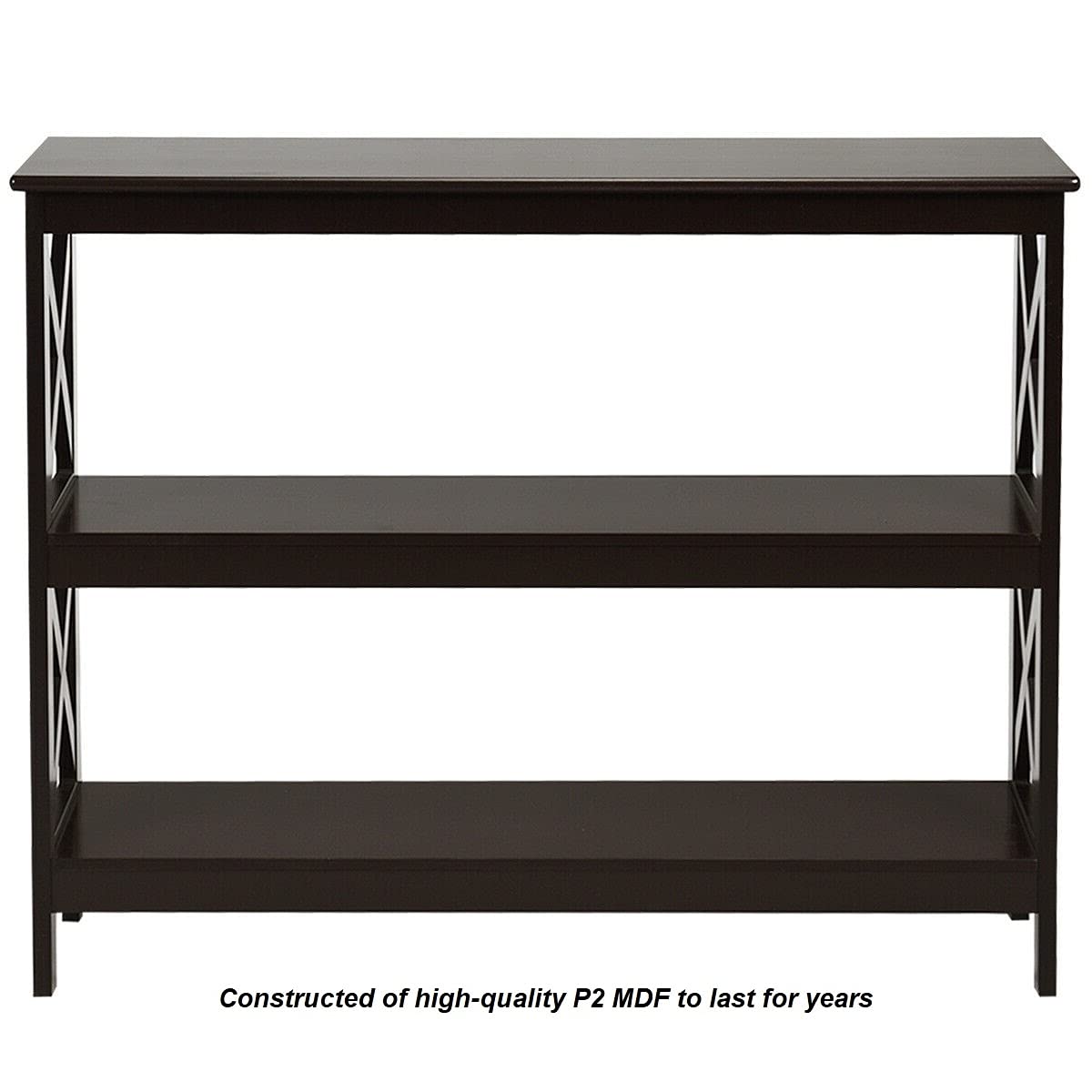 3-Tier Entryway Console Table with Bookshelf - Multi-Functional Hallway Accent Table for TV Stand, Sofa Side Table, Plant Display, Books & Decor - Perfect for Organizing Keys, Remotes, Phone Chargers - Ideal for Living Room, Bedroom & Entryway Organization