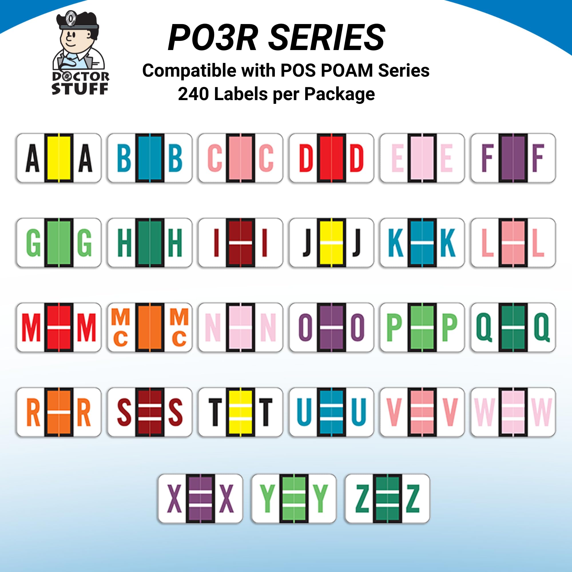 Doctor Stuff - 3120 Alphabet Letter Stickers for File Folders & Binder Refills, 15/16