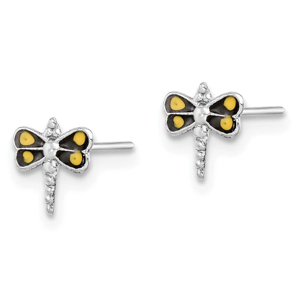 Sterling Silver Rhodium-Plated Dragonfly Stud Earrings for Women - Elegant Jewelry Gift for Birthday, Anniversary & Everyday Wear