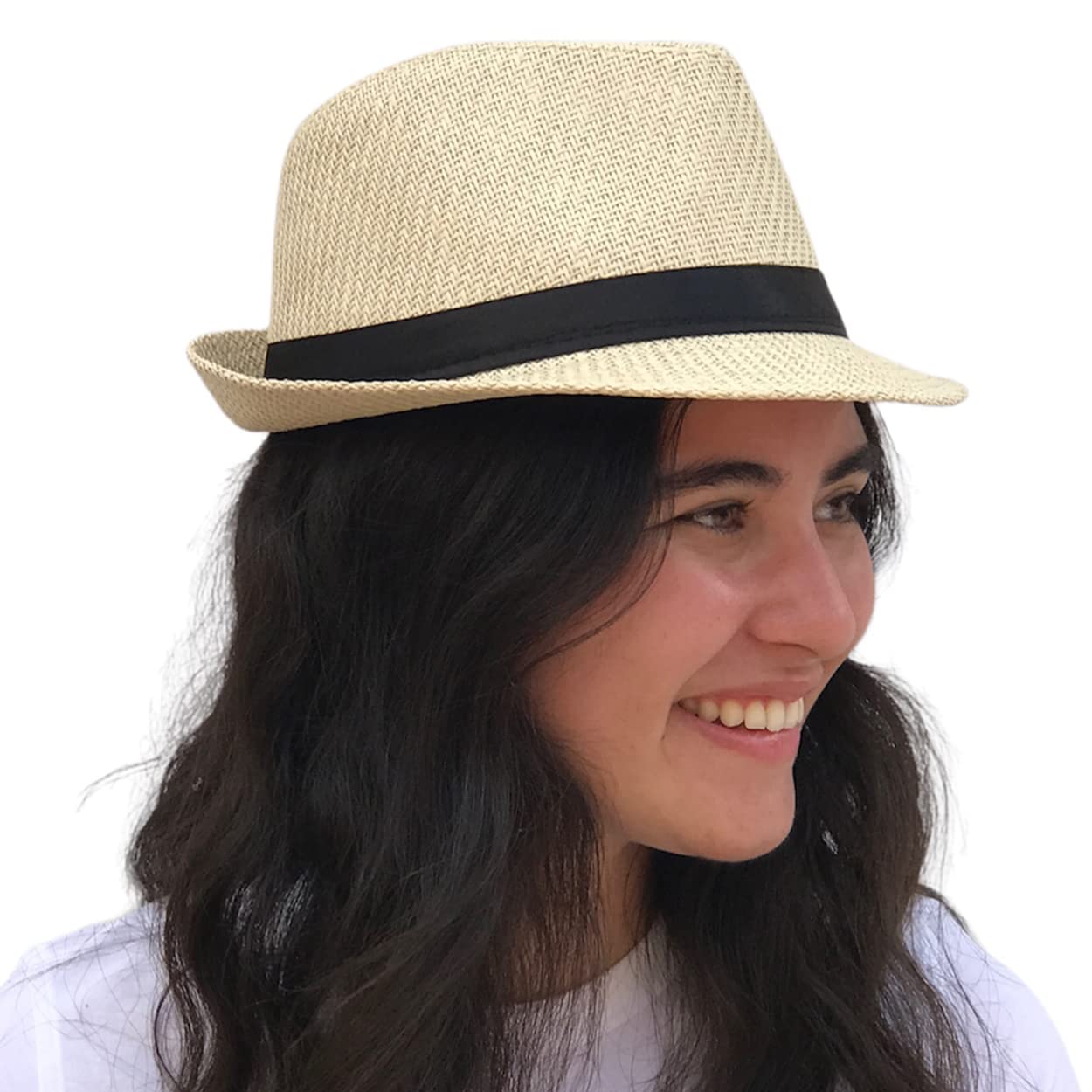 SilverFever Fedora Hat for Men & Women - Stylish Sun & Beach Hat, Derby Panama Summer Hat for Gangster & Cuban Jazz Style - Perfect for Outdoor Events, Parties, and Fashion Accessories