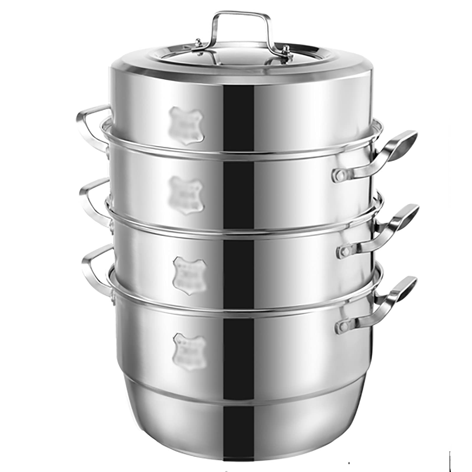 304 Stainless Steel Steamer Pot with Lid - 28cm Multi-Layer Soup Pot for Steaming Buns, Dumplings & Vegetables - Thickened Bottom Works on Gas & Induction Cooktops - Perfect for Home Cooking & Asian Cuisine