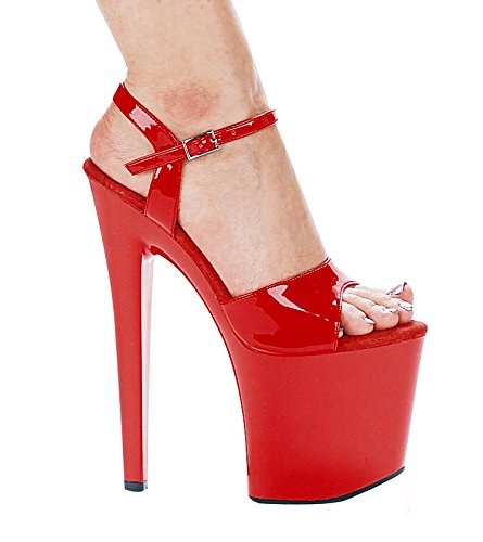 Ellie Shoes Women's 8 Inch High Heel Sandals - Red | Sexy Stiletto Pump for Parties, Weddings & Evening Events