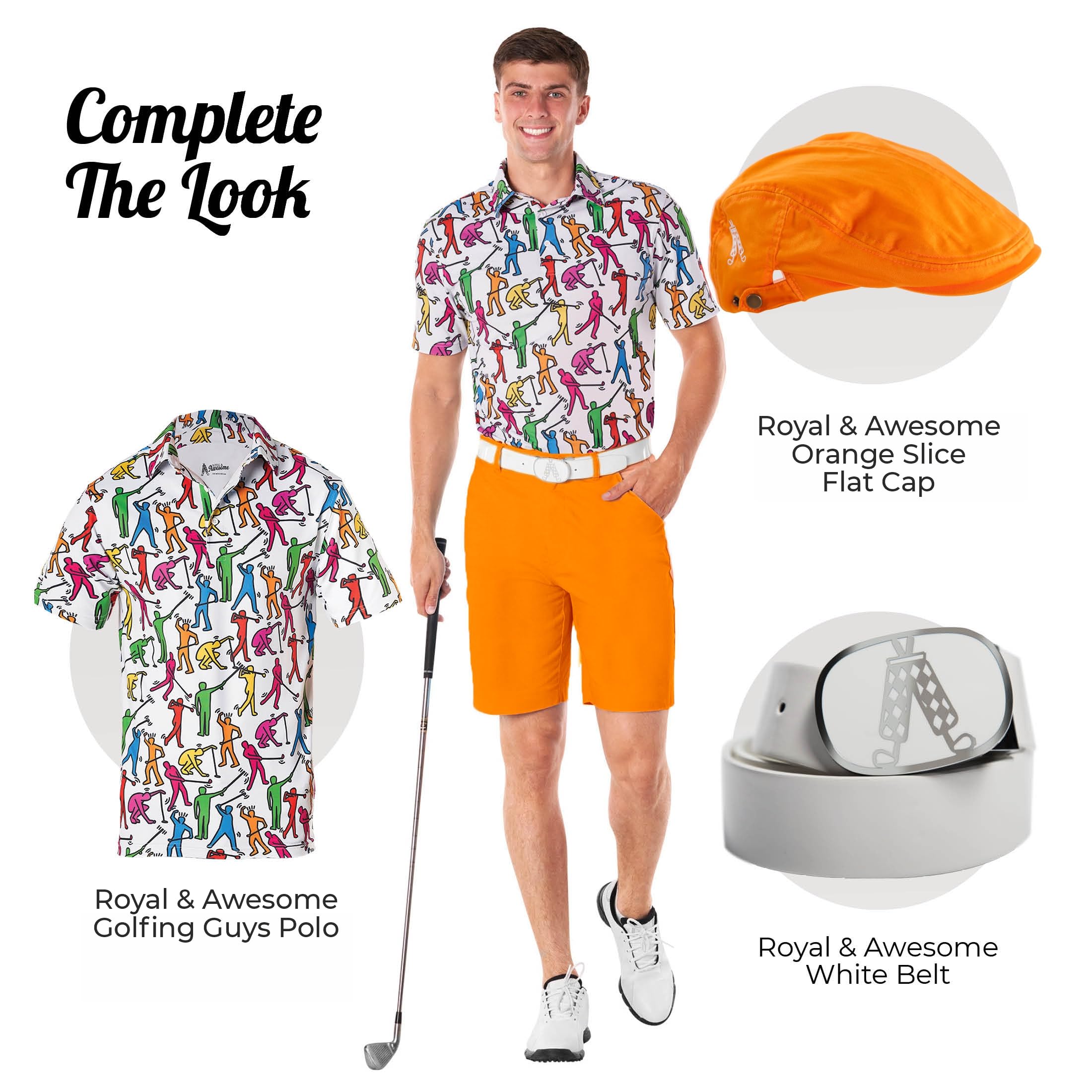 Royal & Awesome Men's Golf Shorts - Breathable Quick-Dry Stretch Golf Shorts for Men - Perfect for Golfing, Casual Wear & Outdoor Activities