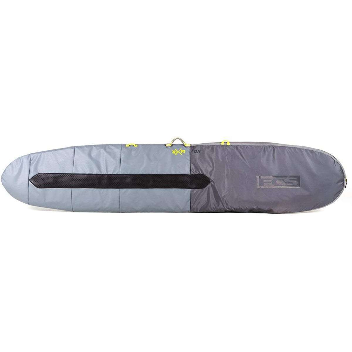 FCS 3DxFit Longboard Day Bag - Waterproof Surfboard Travel Cover for Skateboards & Paddleboards - Cool Grey - Perfect for Beach Trips & Surfing Adventures