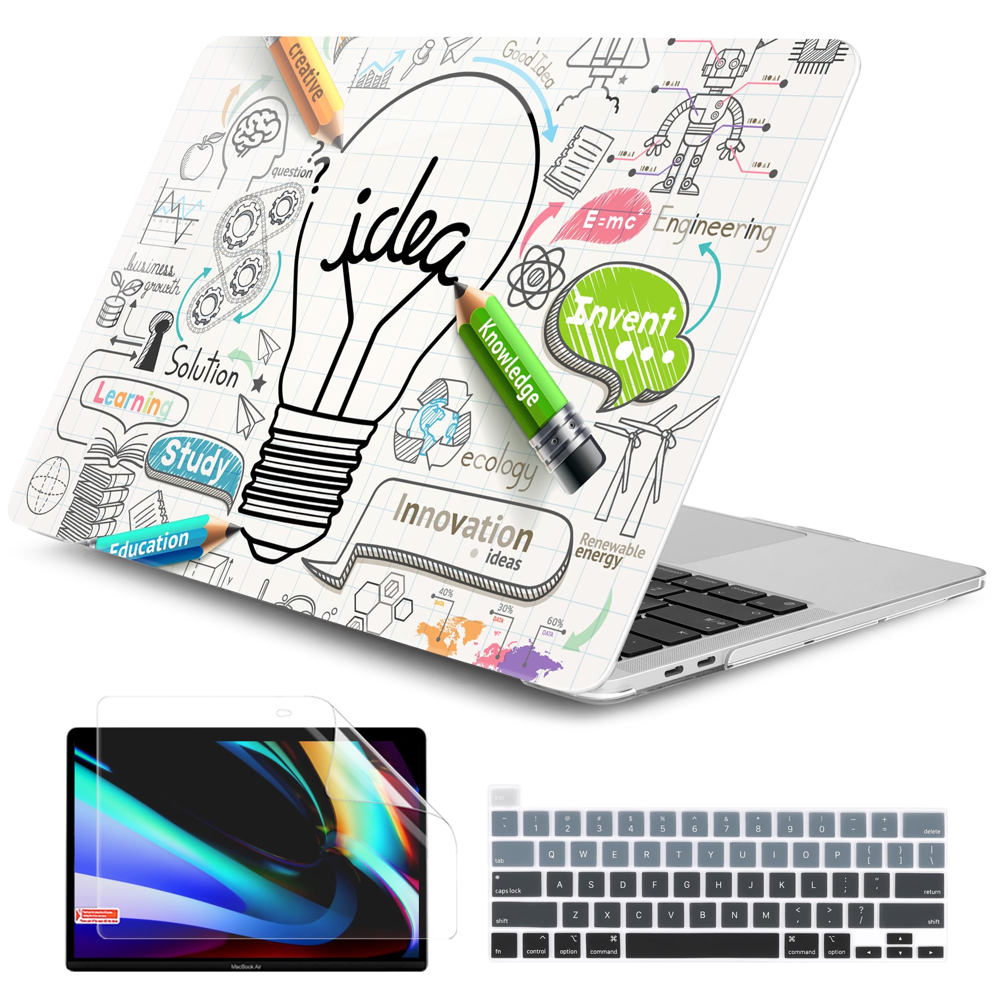 Dongke MacBook Pro 13 inch Hard Shell Case for A2251/A2289 Models (2020 Release) - Protective Cover for Retina Display & Touch Bar with Touch ID - Perfect for Work, Travel & School Use