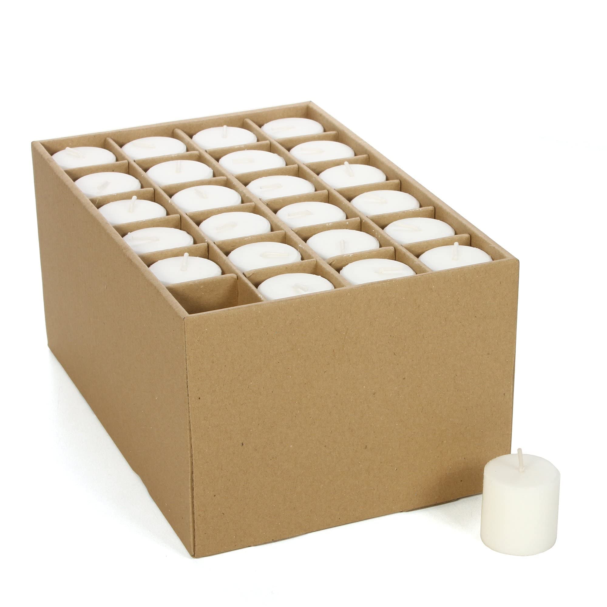 Hosley’s 72-Pack White Unscented Votive Candles & 4-Piece Clear Glass Tealight Holders (3.78 Inch Diameter) – Perfect for Weddings, Parties, Home Decor, and Romantic Ambiance
