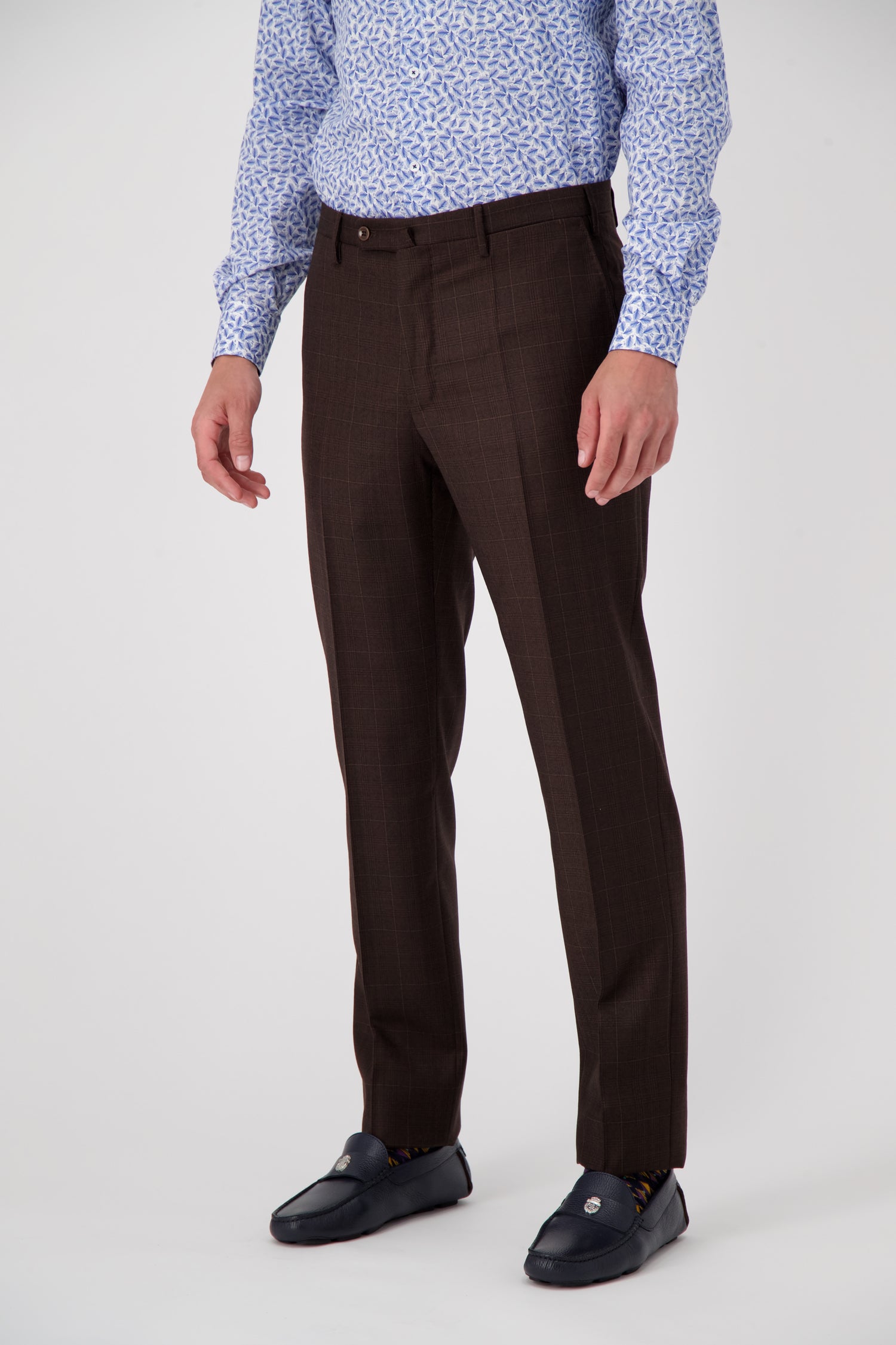 Premium Incotex Brown Dress Pants for Men - Classic Slim Fit Office & Business Casual Trousers - Perfect for Work, Weddings & Formal Events