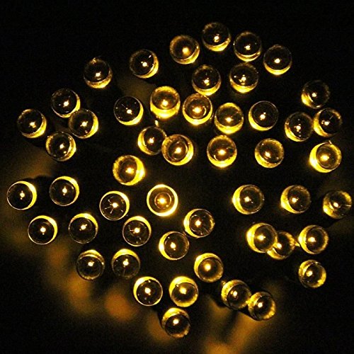 100 LED Solar Powered Fairy Lights - Yellow String Lights for Christmas Decorations, Outdoor Garden, Patio, and Party Lighting