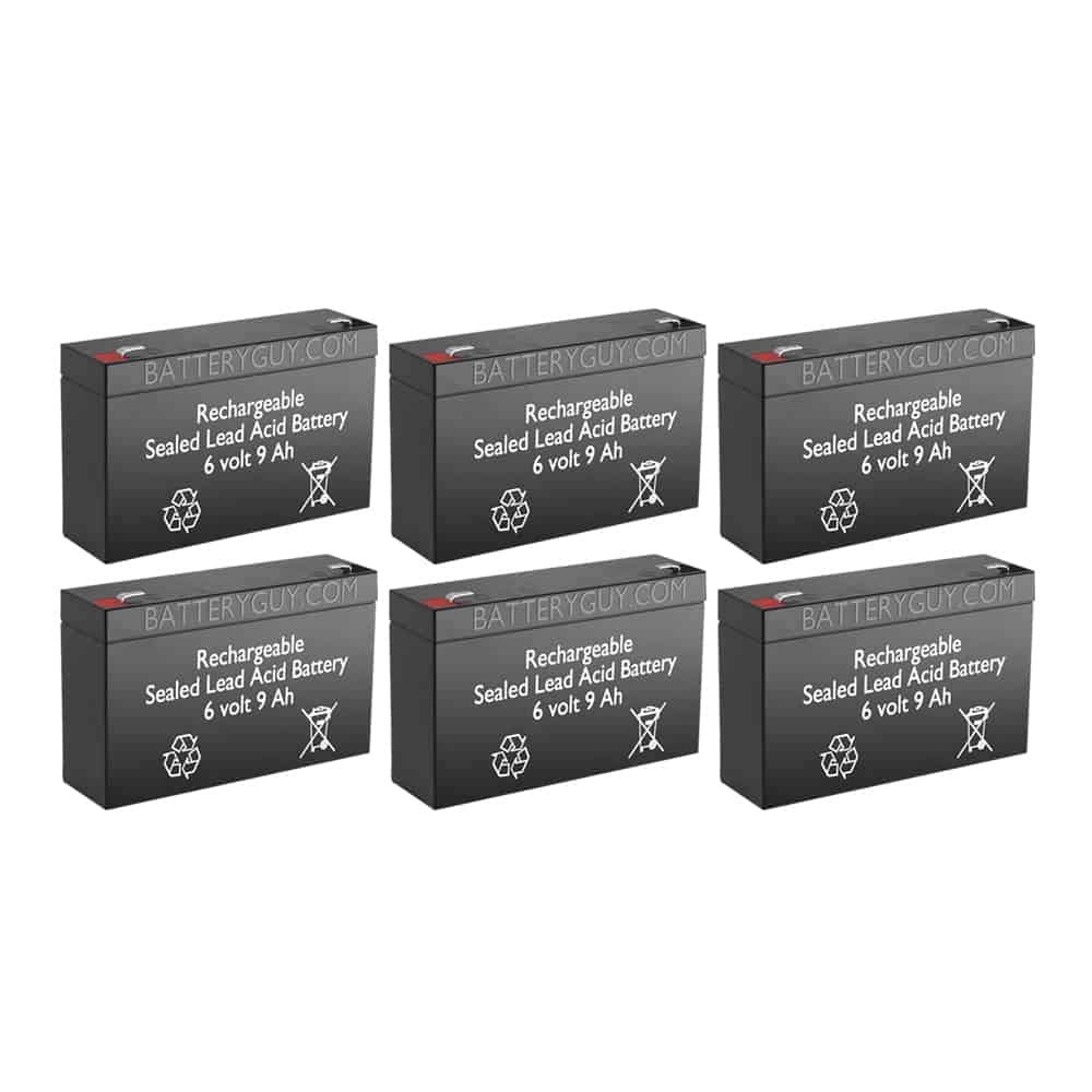 6V 9Ah SLA Rechargeable High Rate Battery - BGH-690F2 (Pack of 6) - Perfect for Emergency Lights, Security Systems & Power Backup Devices