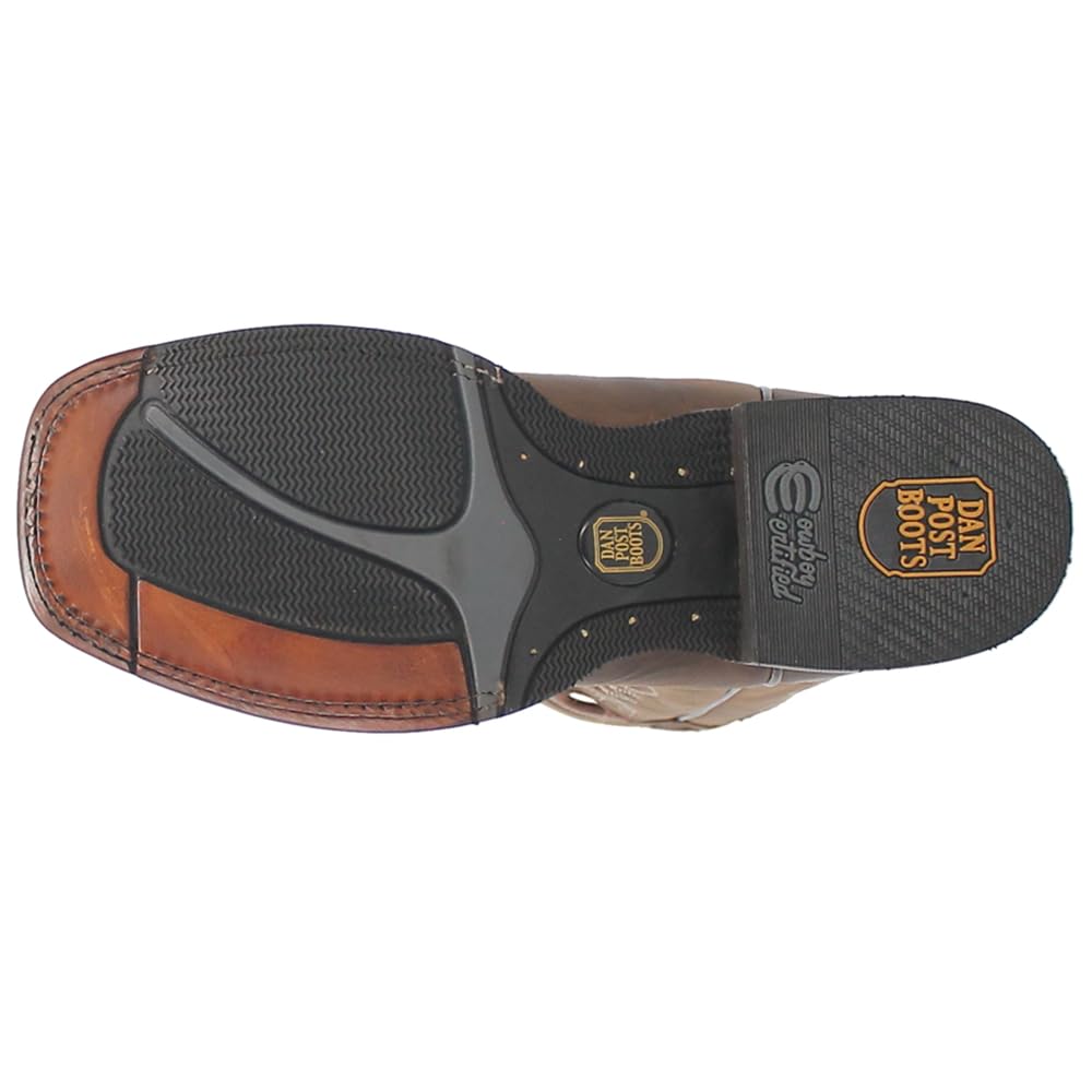 Dan Post Men's Abram Square Toe Cowboy Boots - Genuine Leather Western Boots for Men - Durable & Comfortable for Riding, Work, and Casual Wear