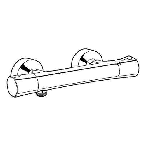 ZENTA Thermostatic Shower Mixer Valve - Chrome/Black Finish - Model 351008638 - Perfect for Modern Bathrooms & Spa-Like Showers
