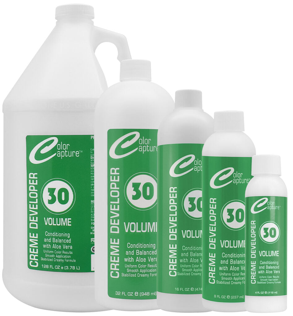 COLOR CAPTURE 30 Volume Cream Developer 16oz (500ml) - Professional Hair Color Developer for Salon & Home Use - Perfect for Permanent Hair Dye, Highlights & Balayage