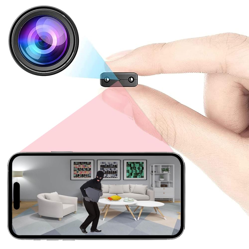 WiFi Hidden Spy Camera - Smallest HD 1080P Mini Security Camera for Home Surveillance | Wireless Indoor Camera with Motion Detection & Night Vision | Ideal for Home Security, Baby Monitoring & Office Protection (Black)