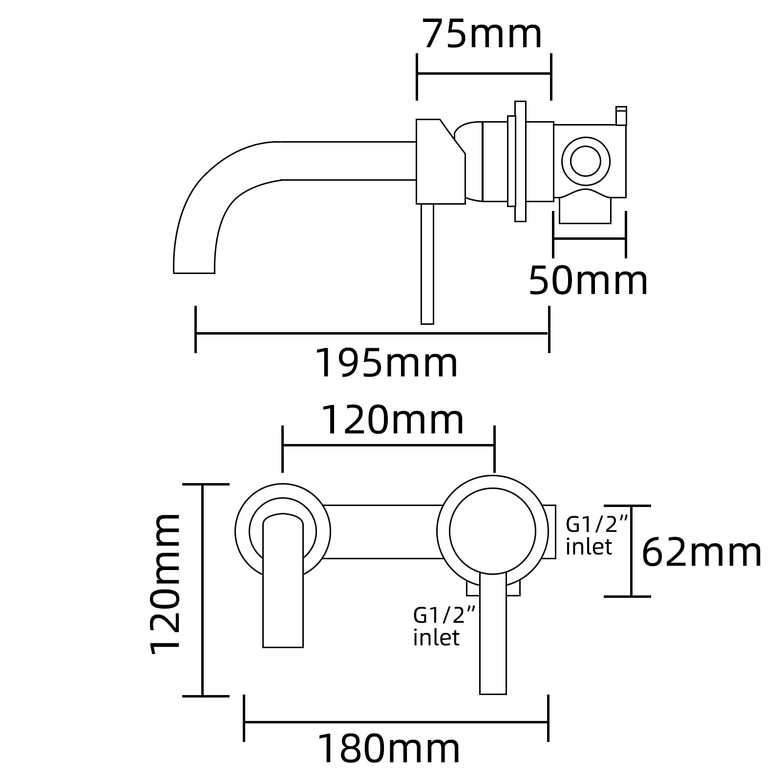 360° Rotating Wall Mount Faucet - Brushed Gold Brass Single Handle Vessel Mixer Tap for Bathroom Sink - Modern Waterfall Spout Design - Perfect for Small Bathrooms, Vanities & Vessel Sinks (Model BJ6083A)
