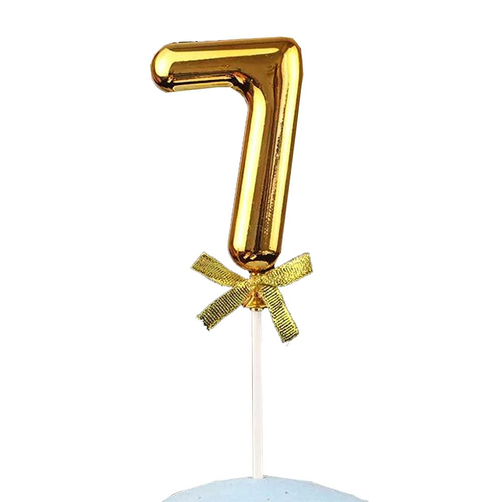 Happy Birthday Cake Topper Set - Gold Glitter Cake Decorations with Banner for Birthday Parties (7-Piece) - Perfect for Wedding, Baby Shower & Anniversary Celebrations