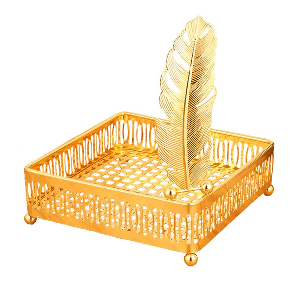 MJWDP Modern Wrought Iron Fruit Basket - Gold Kitchen Fruit Bowl for Countertop, Dining Table & Living Room - Versatile Snack Storage Basket for Fruits, Nuts & Decor (One Size) - Perfect for Home, Office & Party Serving