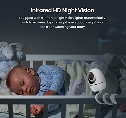 **Tuya Smart 360° Wireless Baby Monitor with Two-Way Audio & 1080P HD Video - Night Vision, WiFi Pet Camera for Home Security, Baby Sleep Monitoring (WS-Q5) - Perfect for Nurseries, Pet Rooms & Home Surveillance**
