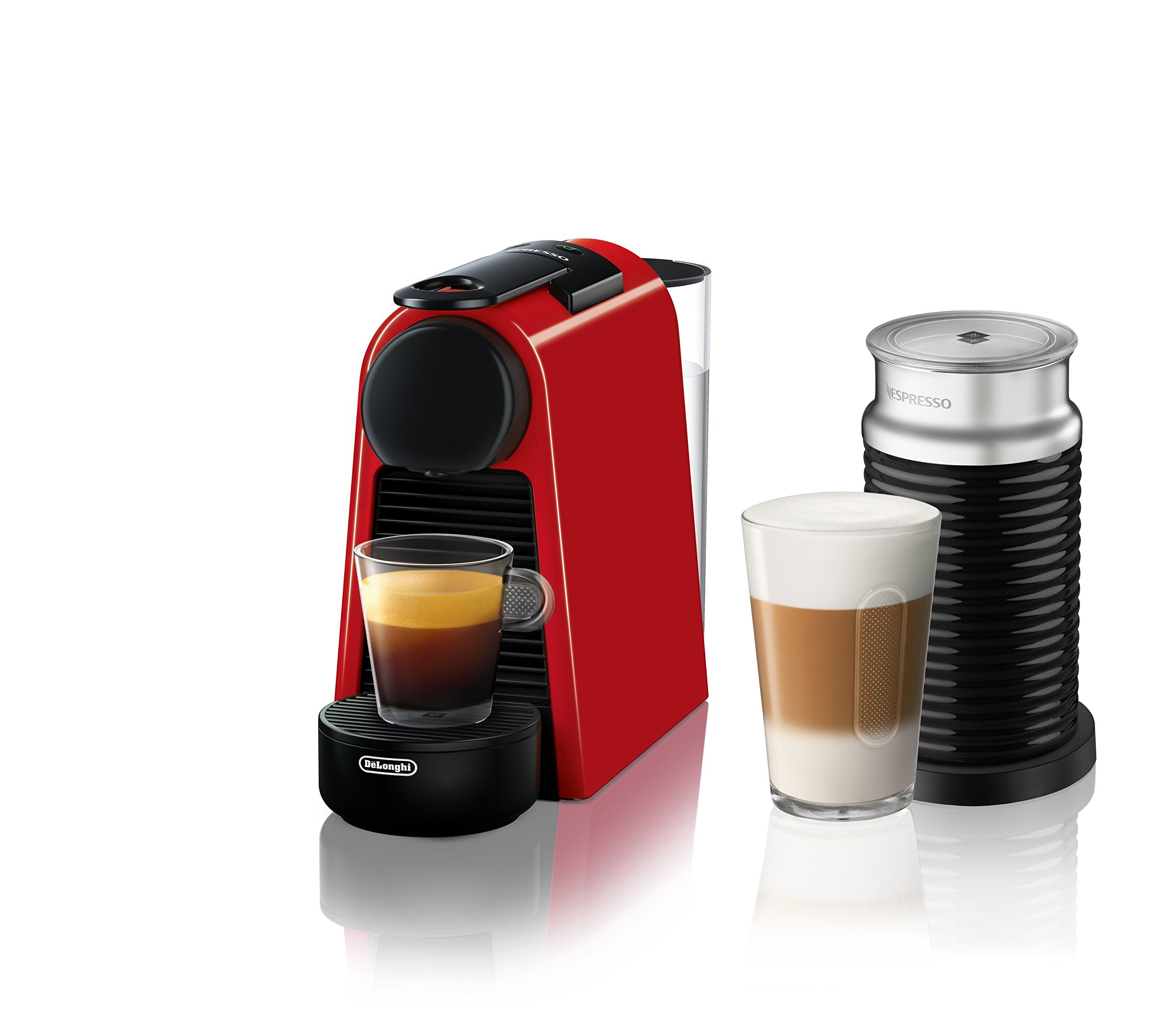 De'Longhi Nespresso Essenza Mini Espresso Machine with Milk Frother - 20.3oz Compact Coffee Maker for Home & Office - Perfect for Espresso & Cappuccino Lovers (Red)