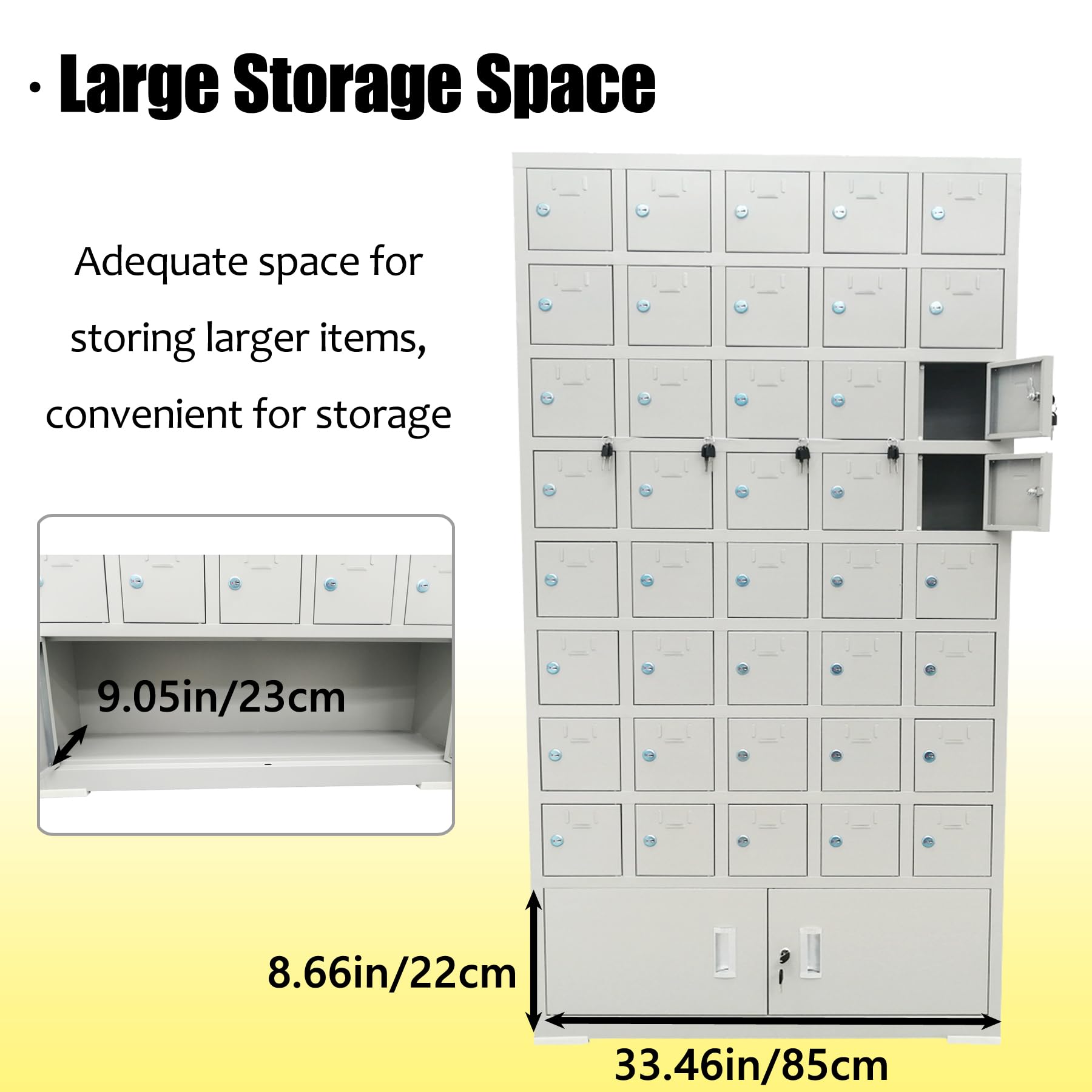 TechTongda 40-Slot Cell Phone Storage Cabinet with Locking Doors & Keys - Secure Phone Locker for Office, Classroom, Supermarket - Ideal for Schools, Retail Stores & Workplaces
