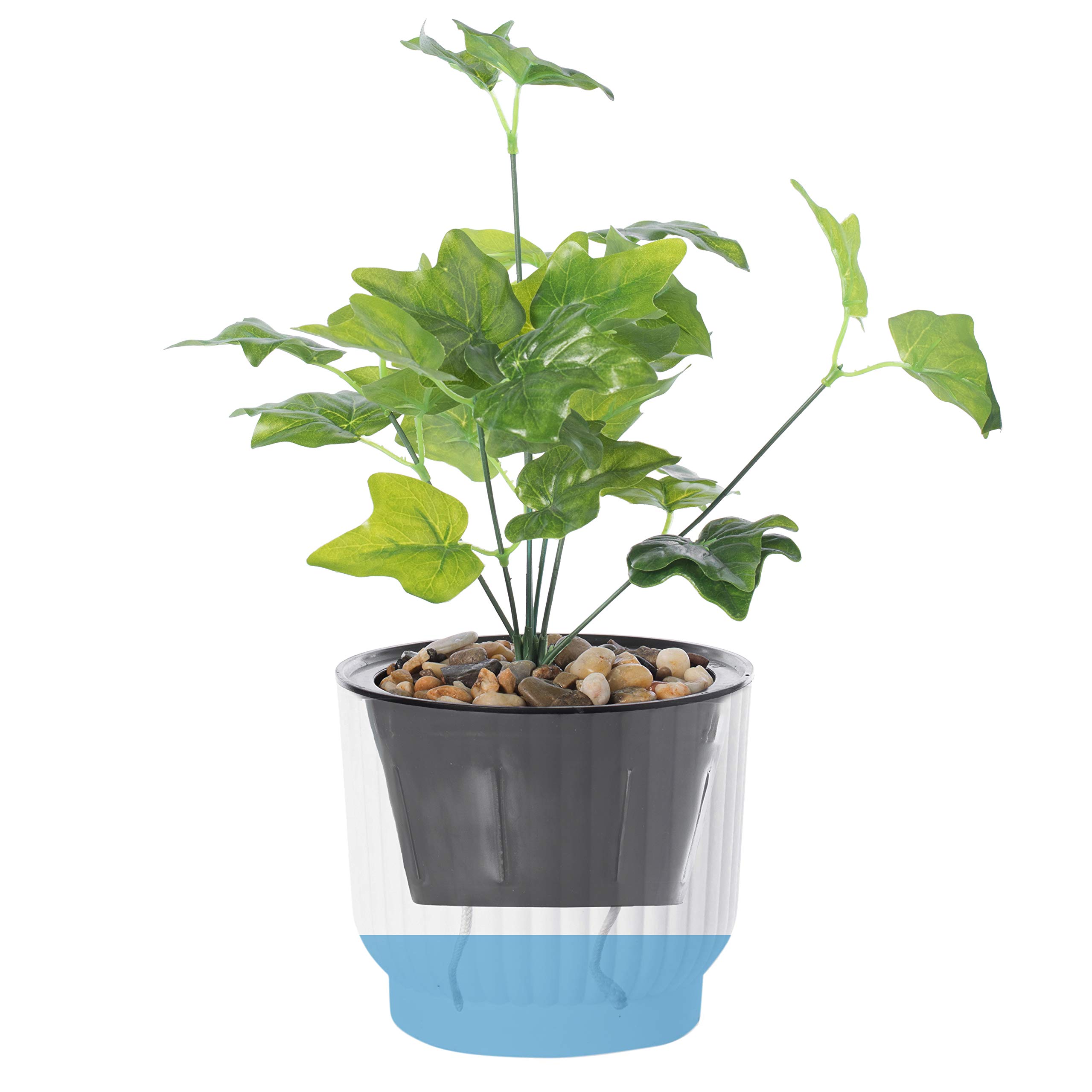 Gardenised 6-Pack Self-Watering White Flower Pots - Indoor/Outdoor Planters with Drainage Holes for Home Decor, Balcony, Office & Garden Use