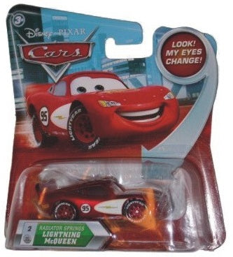 Disney Pixar Cars Movie 1:55 Die Cast Radiator Springs Lightning McQueen #2 Toy Car with Lenticular Eyes - Collectible Race Car for Kids & Movie Fans - Perfect for Playtime, Display & Gifts
