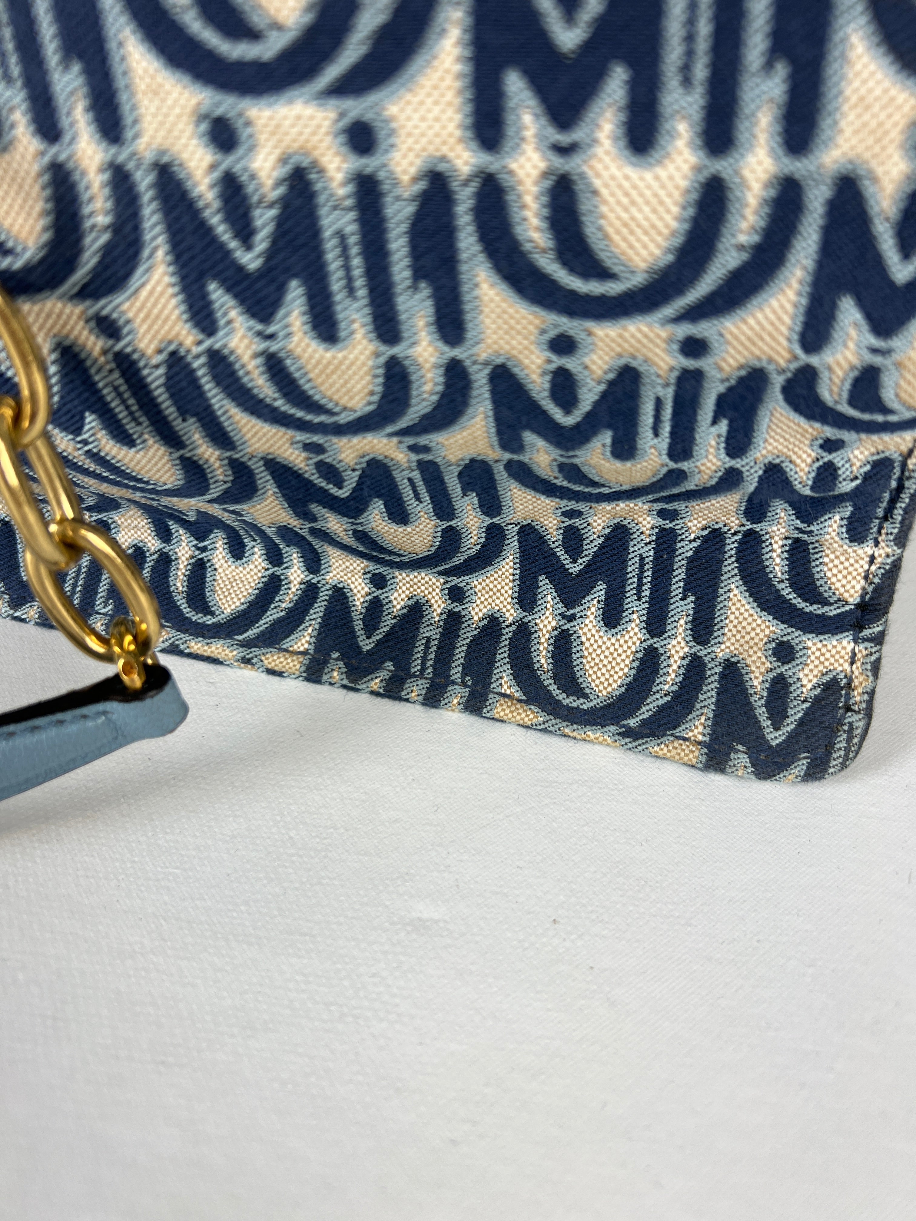 Miu Miu Blue Canvas Tote Bag - Stylish & Spacious Designer Handbag for Women | Perfect for Work, Travel & Everyday Use