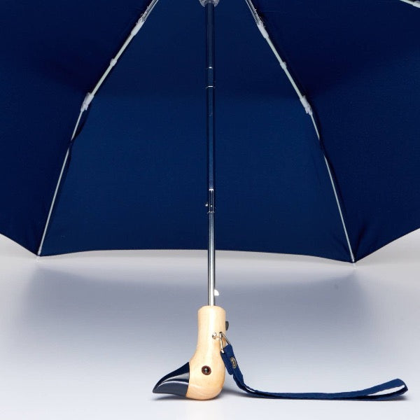 Navy Blue Compact Duck Umbrella - Windproof & Waterproof Travel Umbrella for Men & Women - Perfect for Rainy Days, Commuting, and Outdoor Adventures