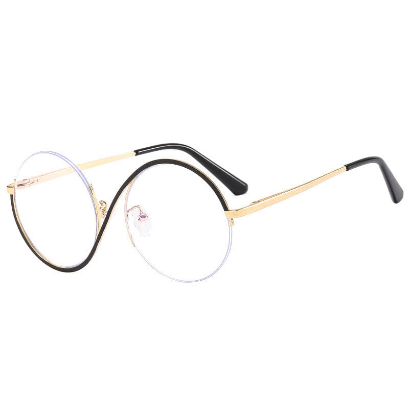Augustin Round Unique Metal Half Frame Glasses - Stylish & Lightweight Eyewear for Reading, Fashion, and Outdoor Activities