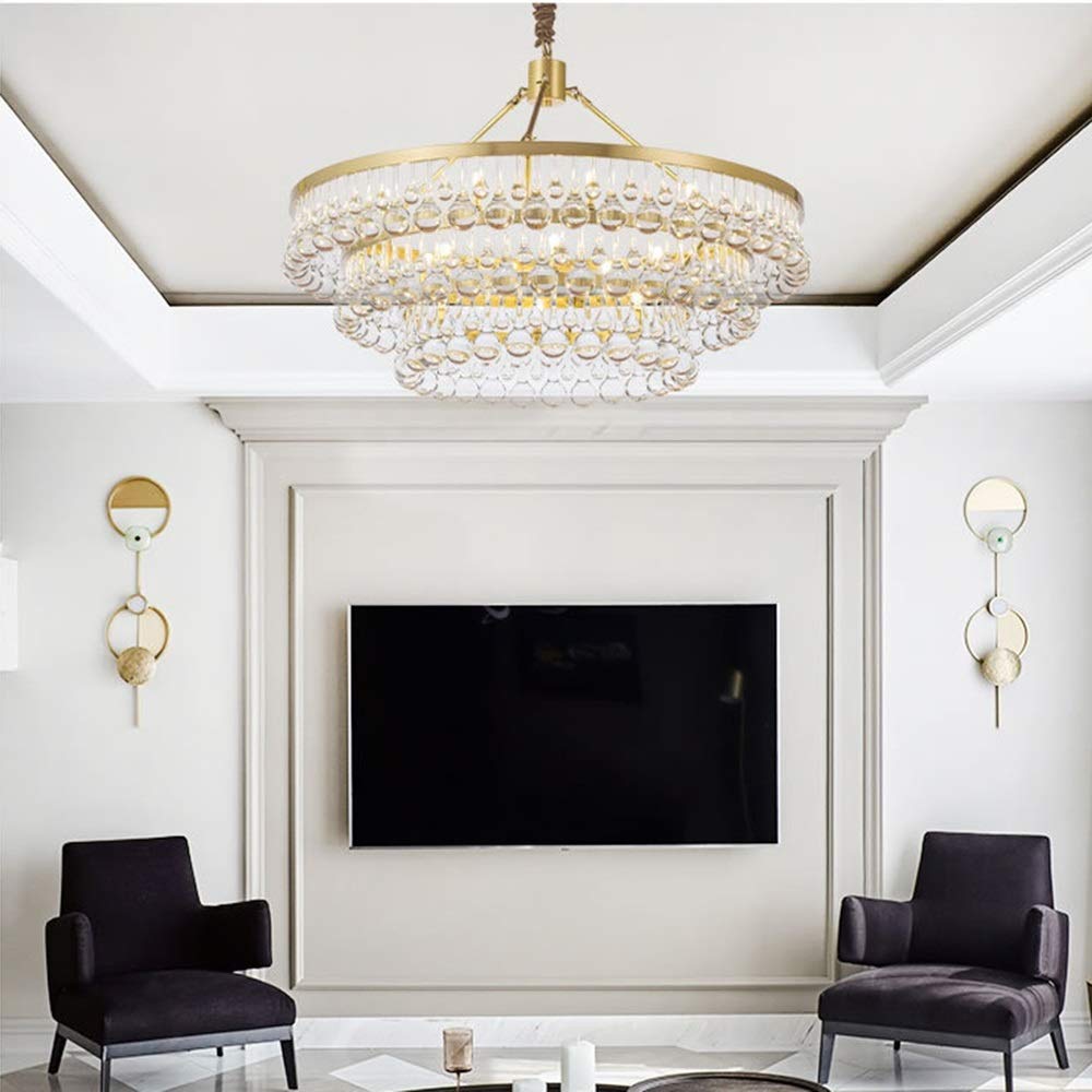 Modern Crystal Ceiling Pendant Light - Luxury Water Drop Chandelier for Dining Room, Living Room, Hotel & Restaurant Decor - Postmodern Designer Lighting Fixture for Elegant Atmosphere