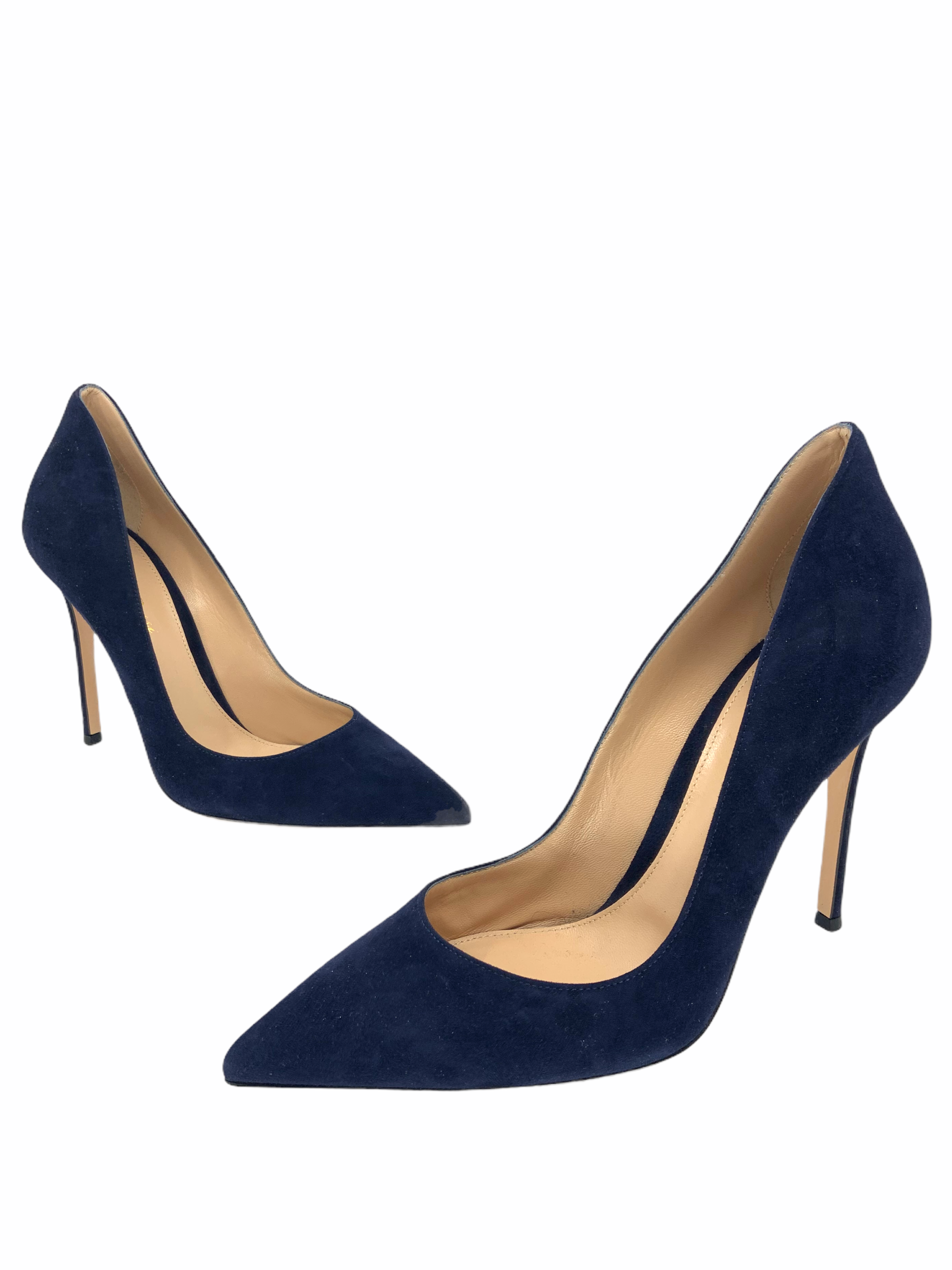 Gianvito Rossi Women's Suede Pointed Toe High Heel Pumps Size 9 US - Elegant Dress Shoes for Work, Party & Special Occasions