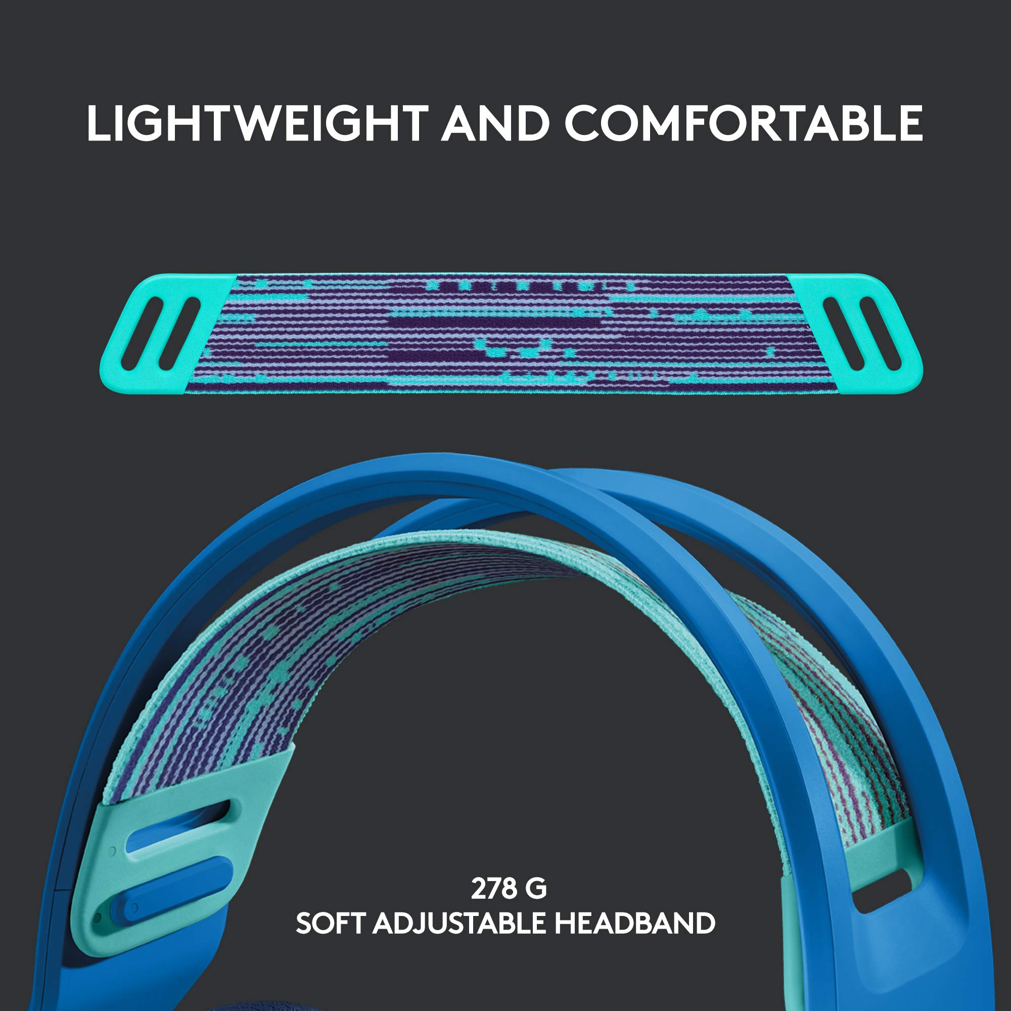 Logitech G733 LIGHTSPEED Wireless Gaming Headset with Suspension Headband, LIGHTSYNC RGB, Blue VO!CE Mic Technology & PRO-G Audio Drivers - Blue | Perfect for PC, PS5, Xbox & Streaming