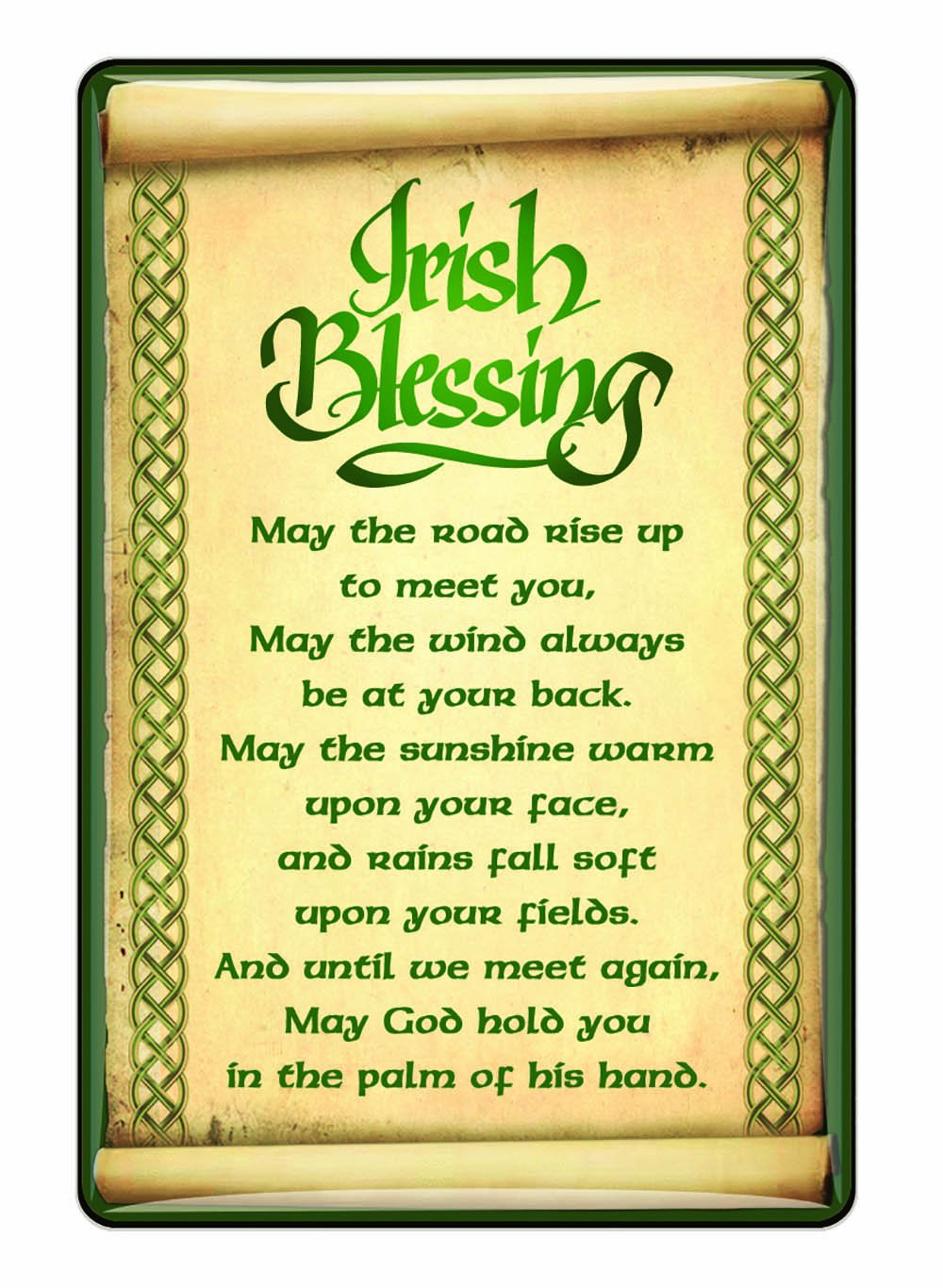 Irish Blessing Epoxy Magnet with Celtic Border Design - Perfect for Refrigerators, Lockers & Home Decor Gifts