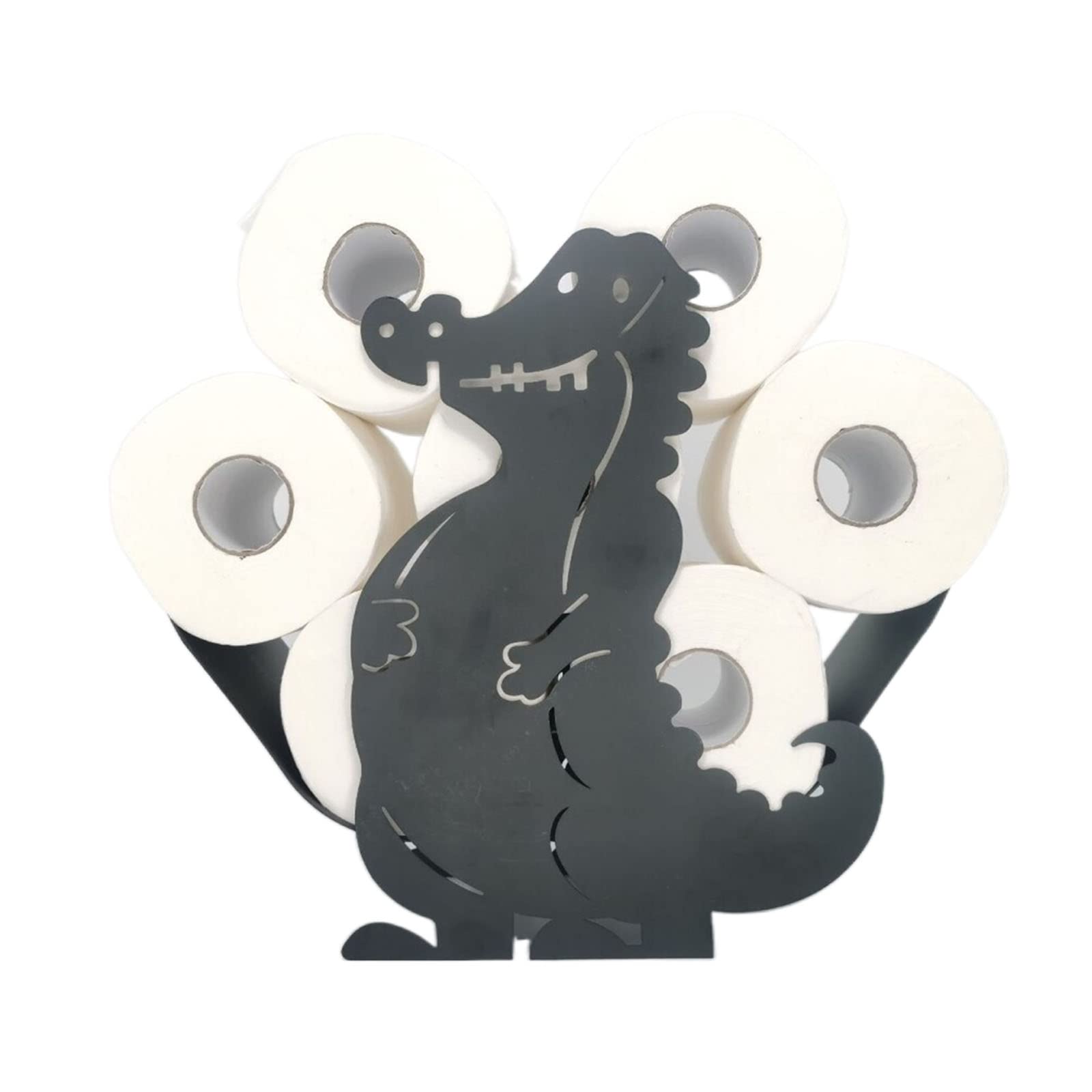 Alligator Toilet Paper Holder - Freestanding & Wall Mounted Bathroom Tissue Roll Storage - Modern Animal Design for Home, Office & Bathroom Decor - Perfect for Small Spaces & Stylish Décor