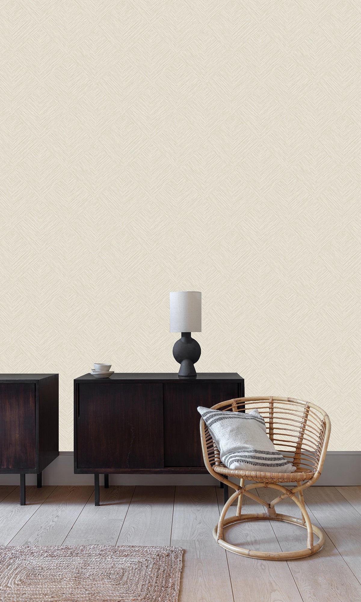 Beige Royal Tiled Basketweave Wallpaper R9778 - Premium Peel and Stick Wallpaper for Bedroom, Living Room & Dining Room Decor