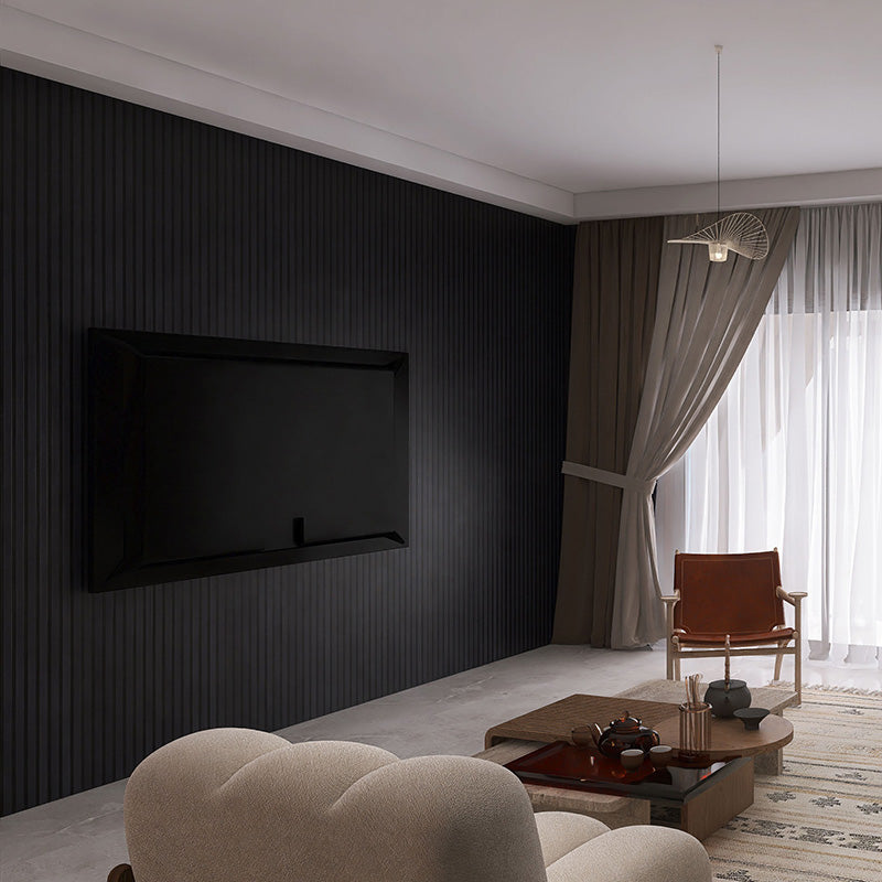 WOODFLEX Flexible Acoustic Wood Slat Wall Panel - Black Veneer Soundproofing Panel 106