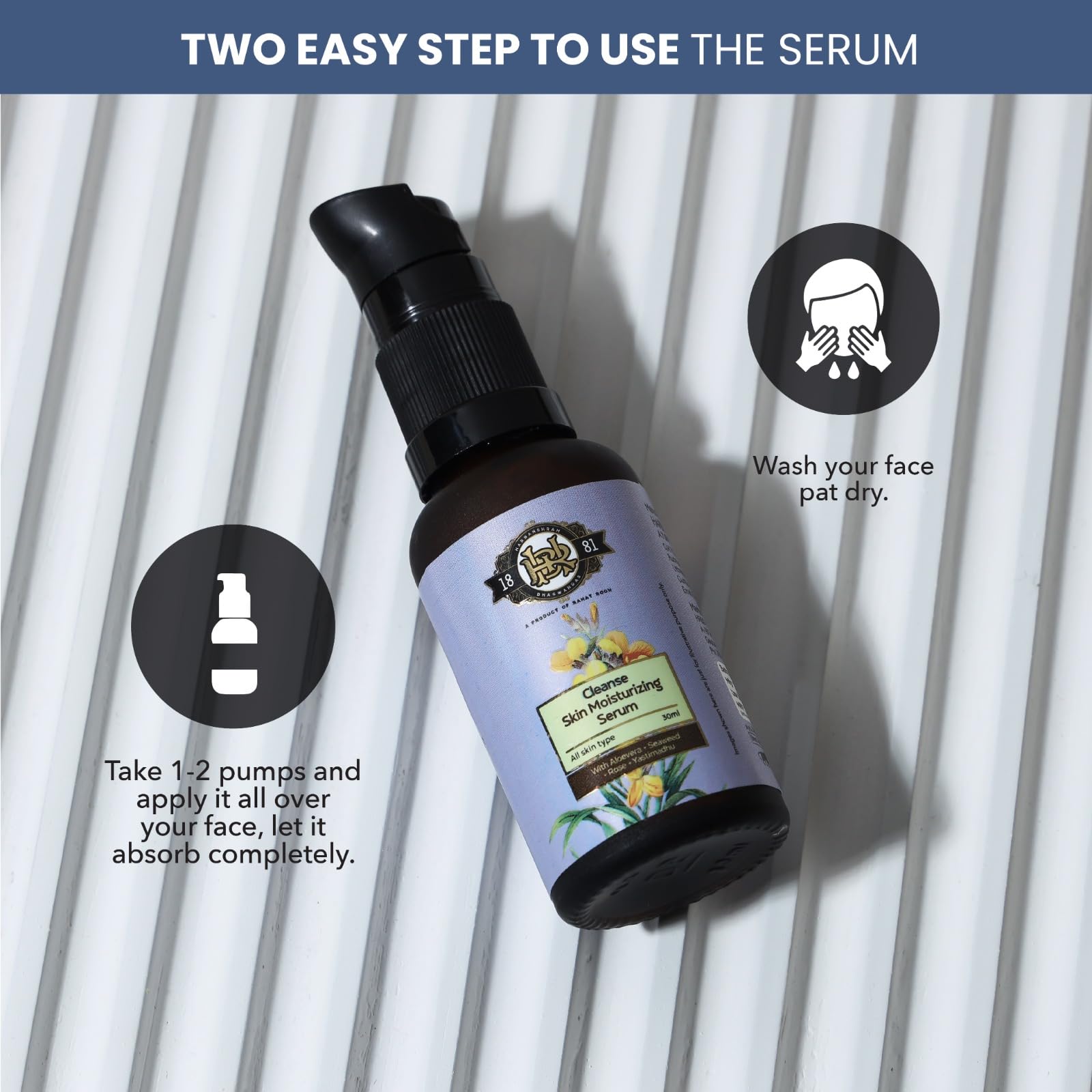 Best Ayurvedic Skin Moisturizing Serum 30ml with Lactic Acid (AHA), Vitamin C & Glycerin - Brightens Skin, Reduces Dark Spots & Exfoliates for All Skin Types - Perfect for Daily Skincare Routine & Nighttime Use