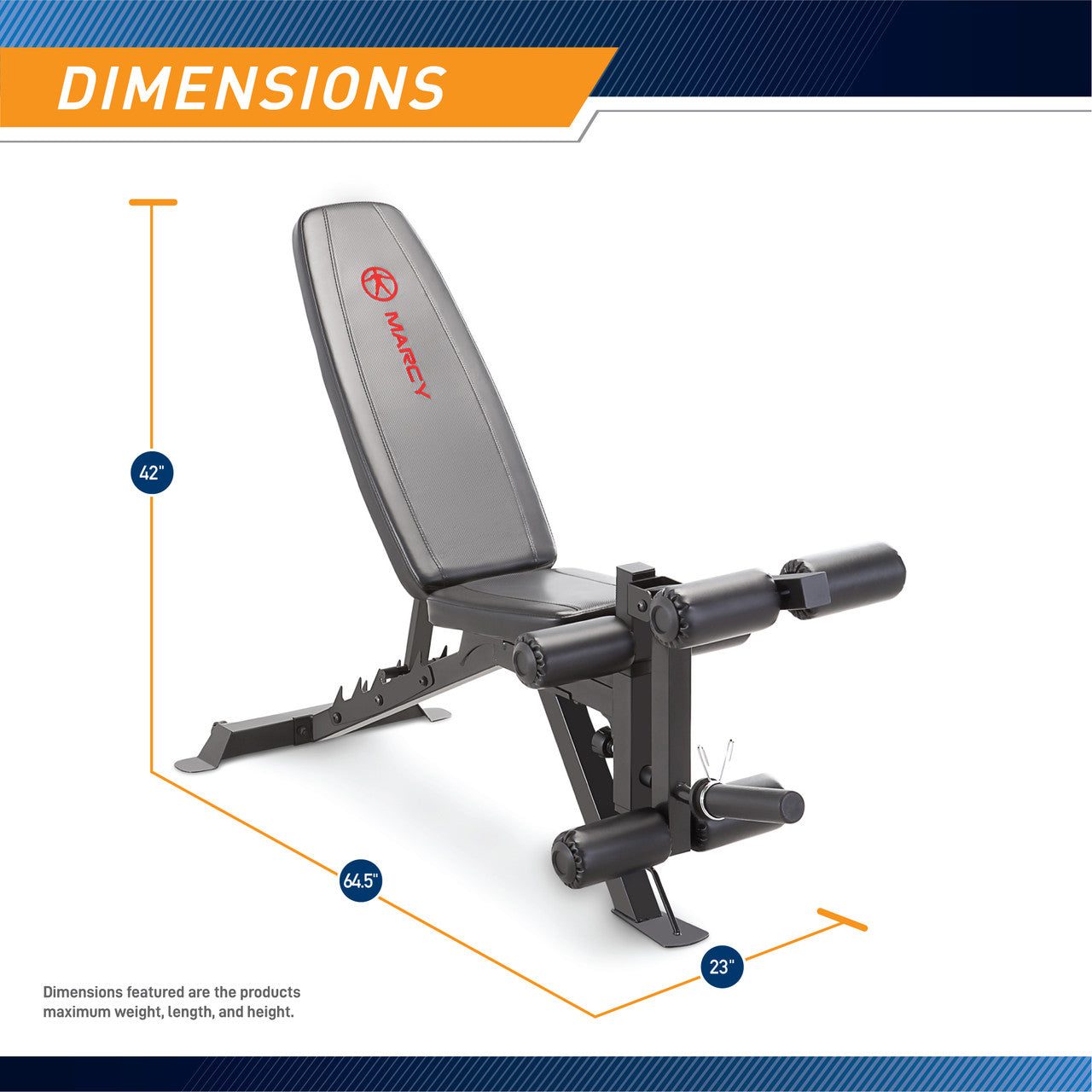 Marcy Deluxe Utility Weight Bench SB 350 - Adjustable Home Gym Equipment for Strength Training & Workouts - Perfect for Home Gym, Fitness Enthusiasts & Bodybuilding