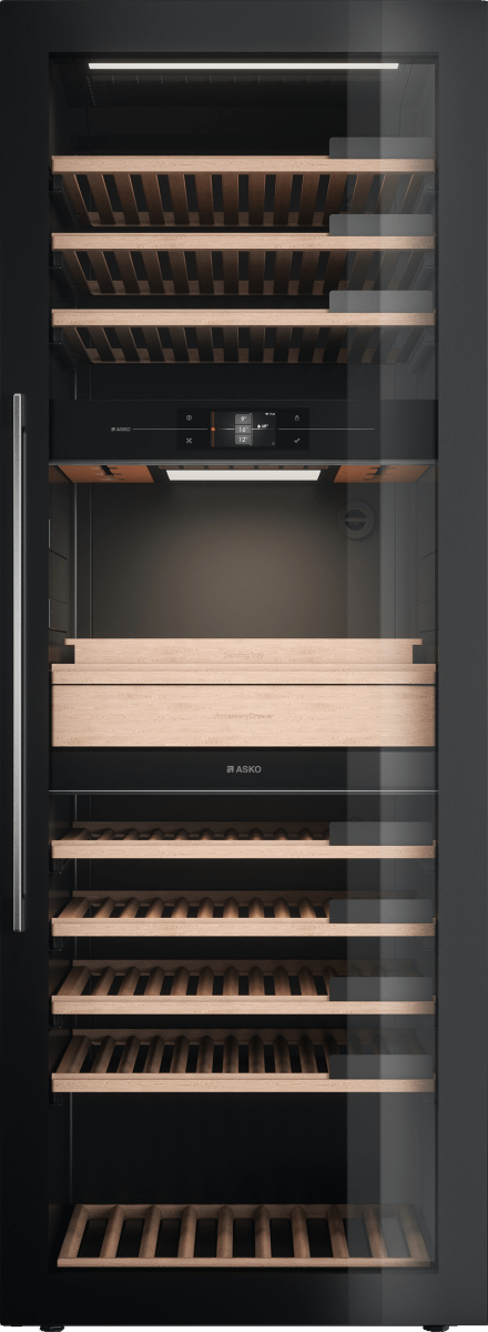 Asko WCN311942G 24 Inch Built-In Wine Climate Cabinet - Dual Zone Temperature Control for Red & White Wines - Perfect for Home Bars, Restaurants, and Wine Cellars