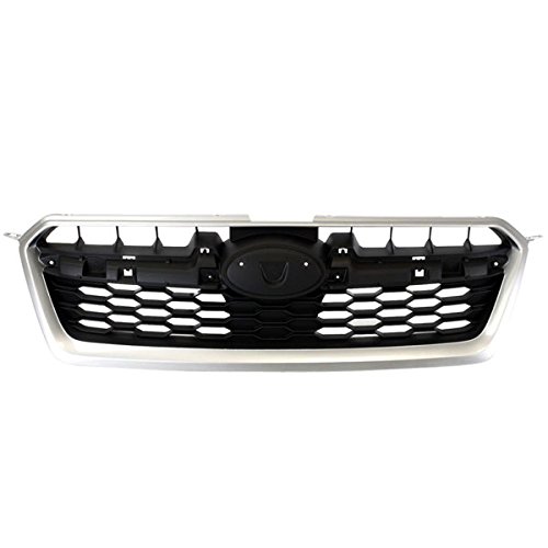 Subaru Impreza 2012-2014 2.0L Front Grill Grille Assembly - Silver Shell with Black Insert Plastic Replacement Part for Enhanced Vehicle Appearance & Protection | Perfect for Car Upgrades, Restoration, and Customization Projects