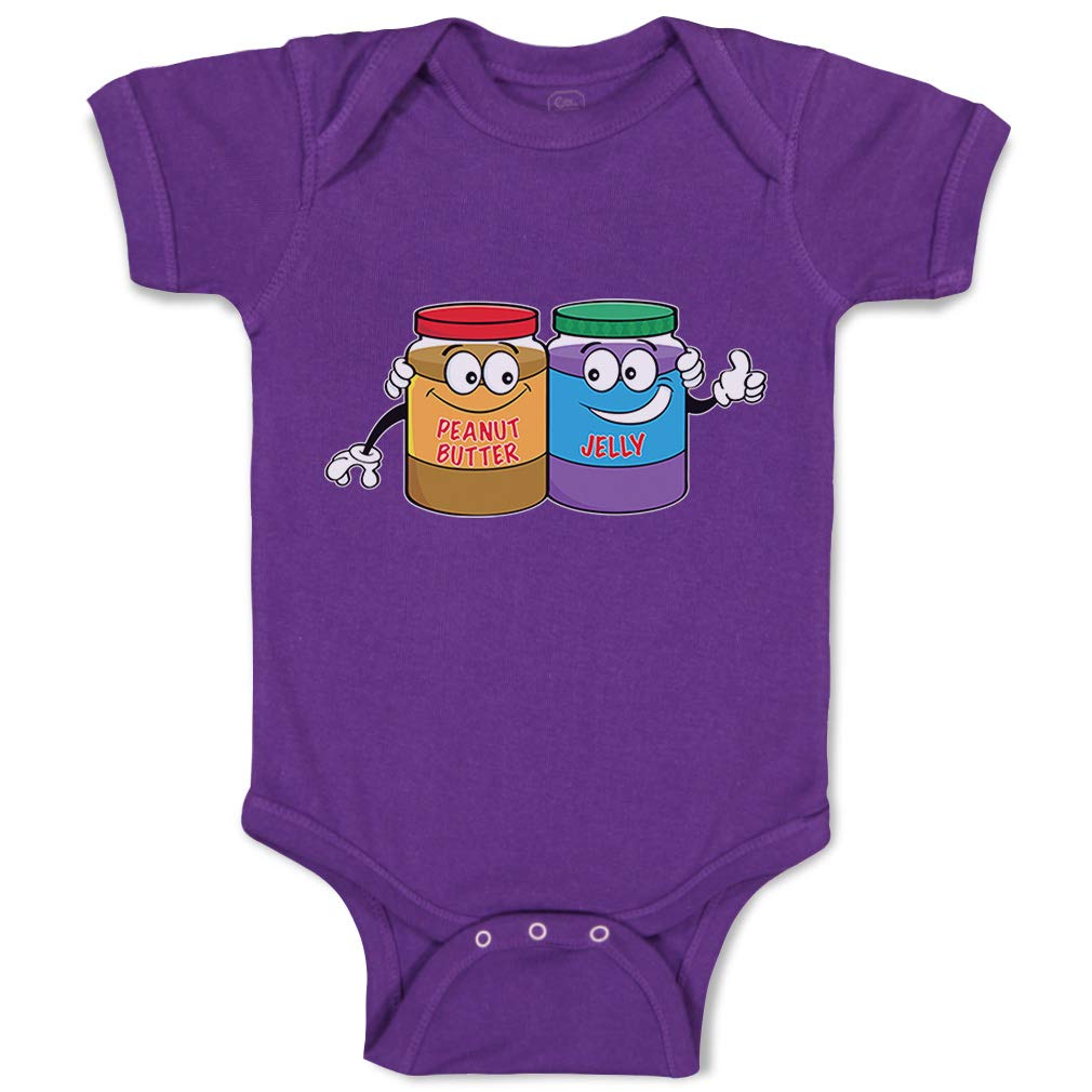 Custom Peanut Butter & Jelly Funny Baby Bodysuit - 100% Cotton Cute Infant Onesie for Boys & Girls - Perfect for Family Photos, Halloween Costumes and Funny Gift Ideas
