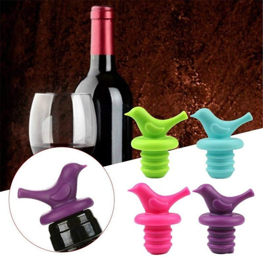Shuban 4-Pack Silicone Wine Bottle Stoppers - Reusable Wine and Beverage Sealer Plug, Rubber Wine Saver for Bar, Kitchen, Party - Perfect for Holiday Gatherings, Weddings & Home Entertaining
