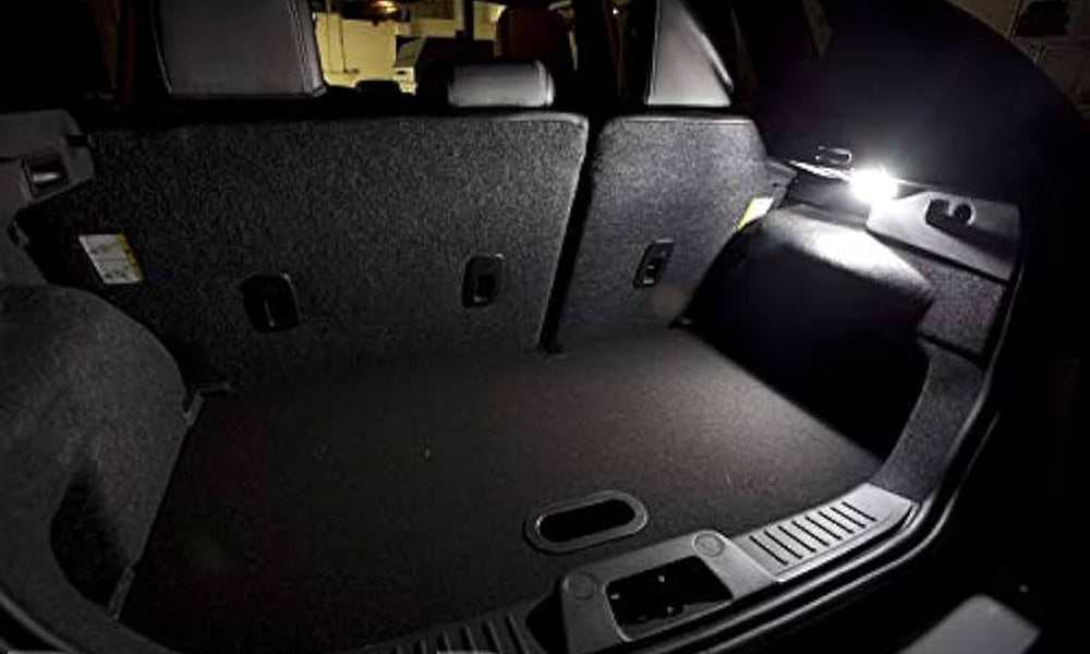 2 Pack White 18 SMD LED Trunk Lights for Ford Fiesta, Focus, C-Max, EcoSport - Bright Interior Lighting for Luggage & Storage Areas