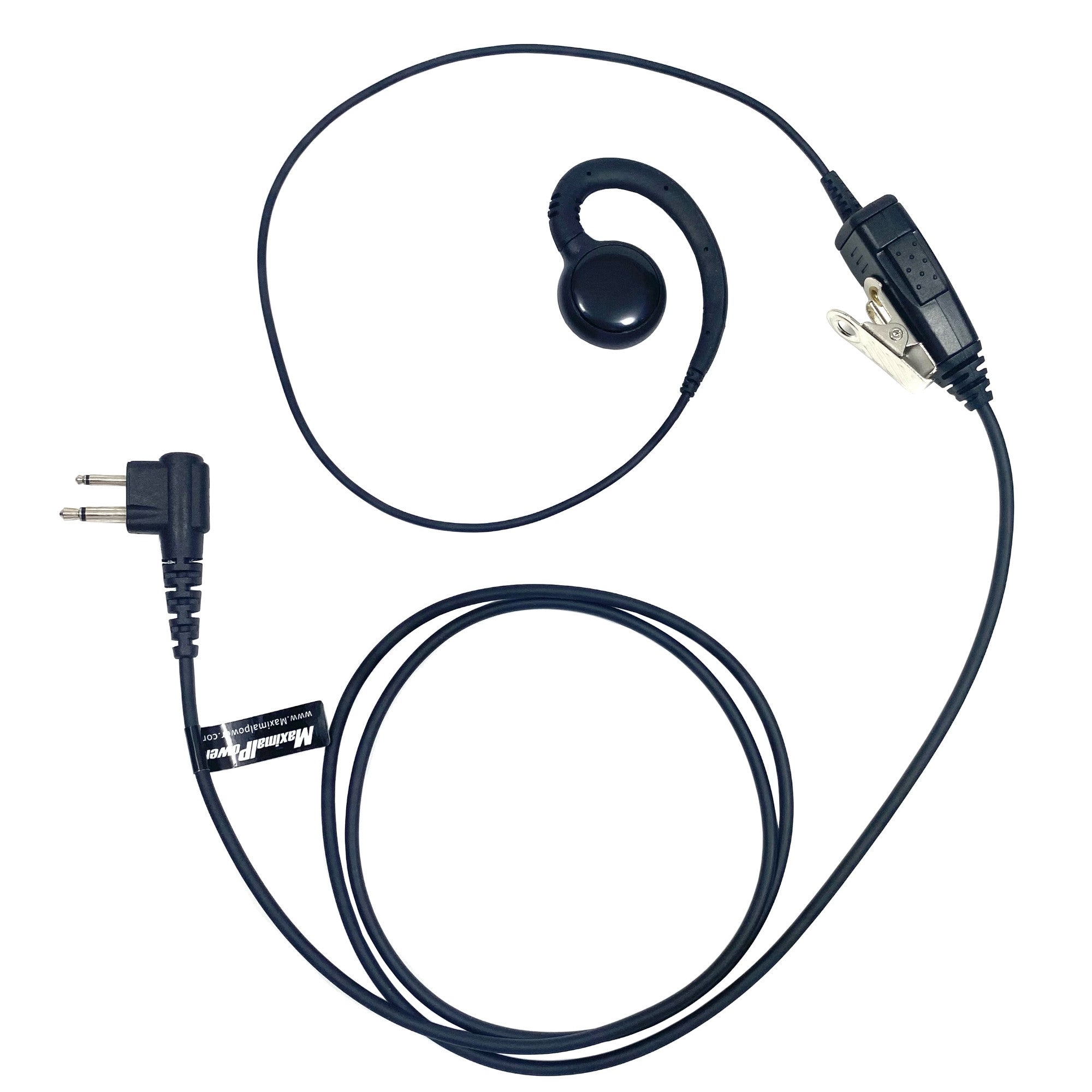 Motorola Two-Way Radio Headset - C-Shaped Swivel Earpiece with PTT Button Mic for CP200, CP110, CP185, CLS1110, CLS1410, EP450, RDM2070D Walkie Talkies | Ideal for Security, Construction & Event Communication
