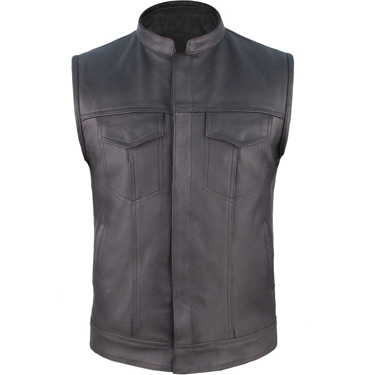 Anarchist Leather Motorcycle Vest for Men - Heavy Duty Biker Jacket with Front Zipper & Snap Buttons | Perfect for Motorcycle Clubs, Riding Gear & Biker Fashion