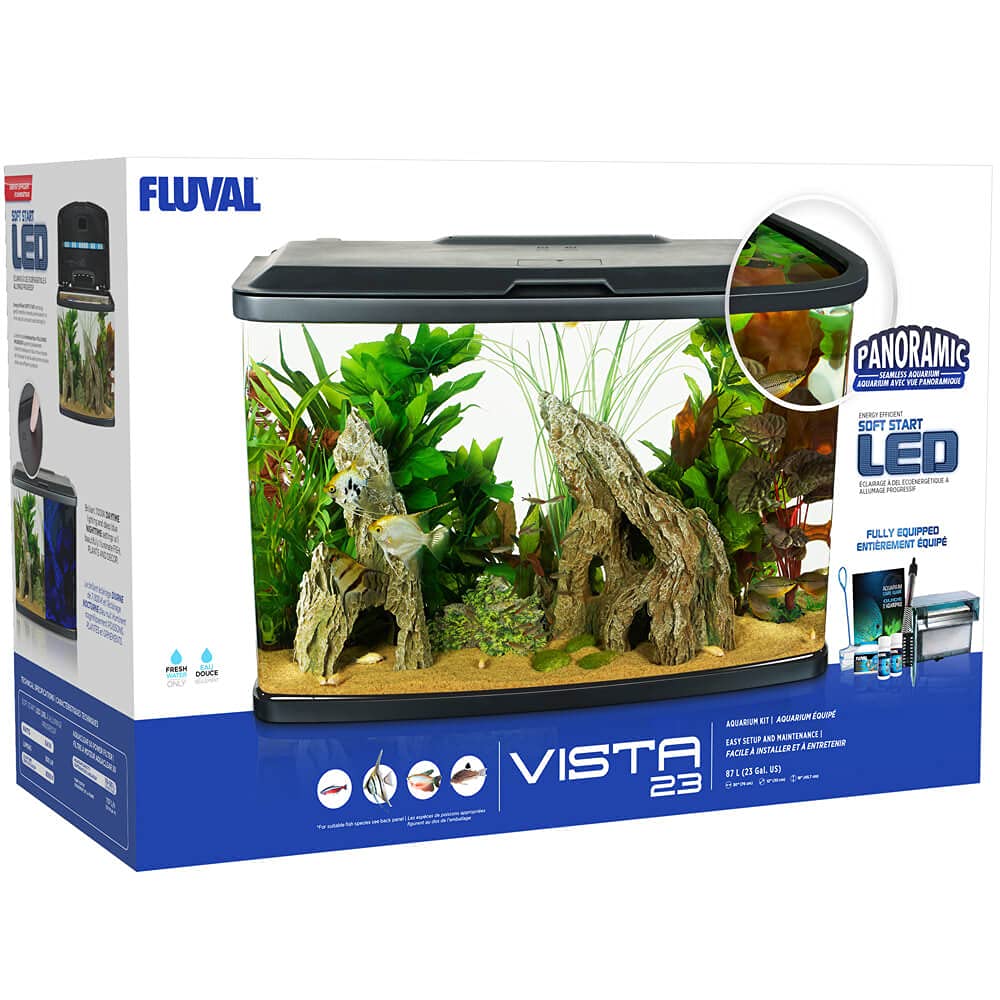 Fluval Vista 23 Gallon Freshwater Aquarium Kit with LED Lighting - Complete Fish Tank Starter Set for Home & Office Decor