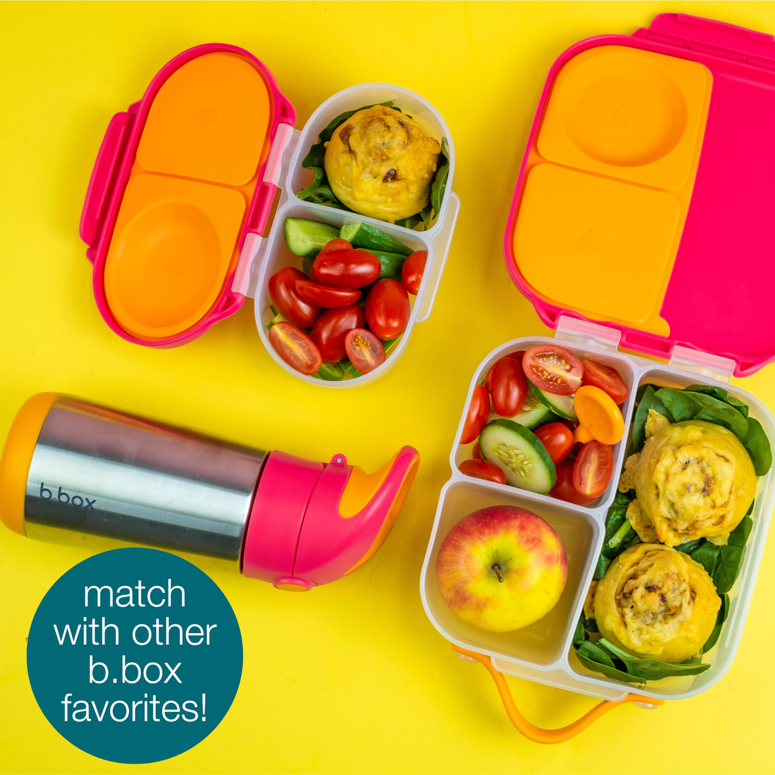 b.box Mini Lunch Box for Kids - Lightweight Bento Box with 2 Leak Proof Compartments | BPA Free School Lunch Container for Ages 3+ | Perfect for School, Picnics & Travel (Ocean Breeze, 4.25 Cup Capacity)