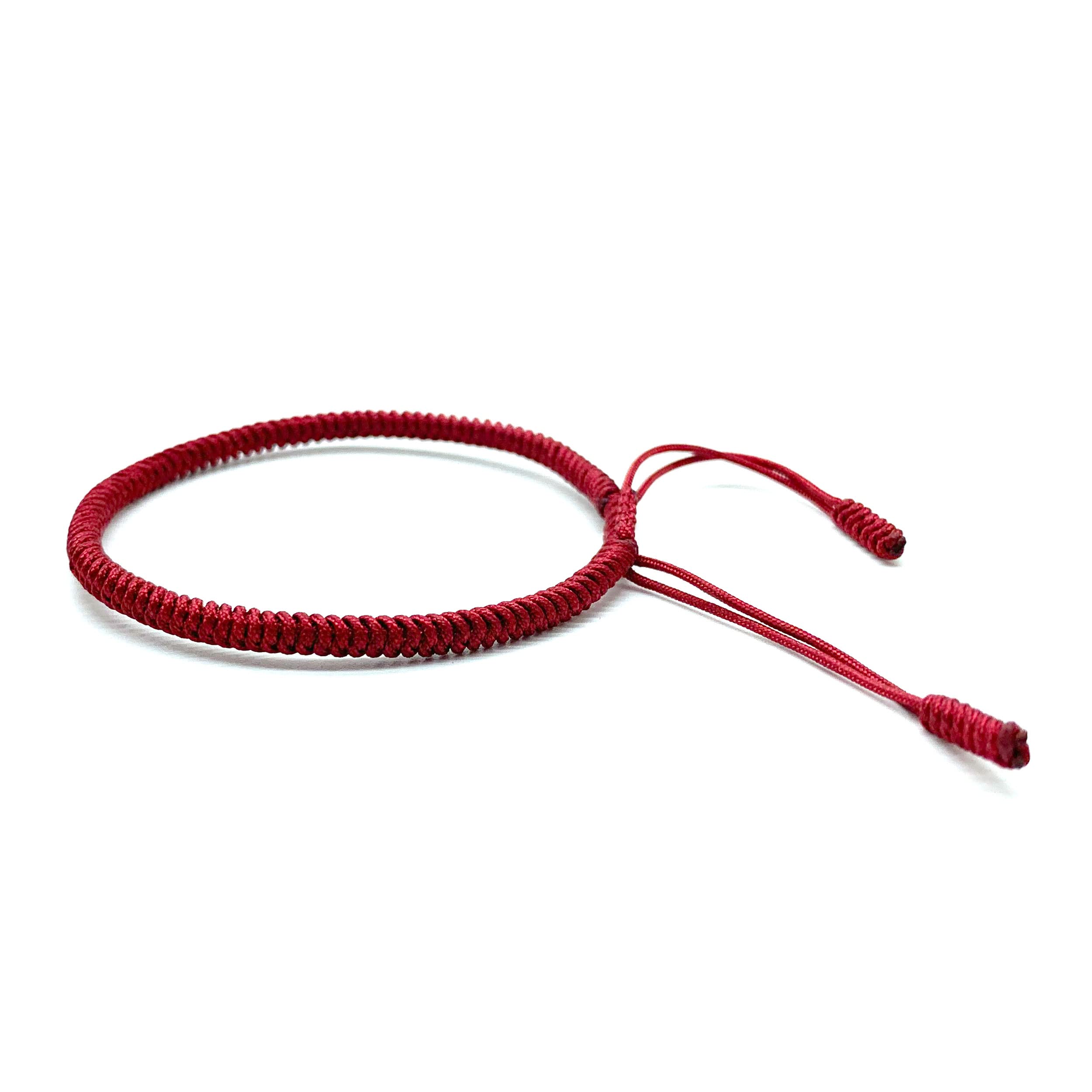 LAMIBEE Dark Red Braided Rope Bracelet - Lucky Protection Surfer Wrist Wrap for Men & Women | Handmade String Bracelet for Surfing, Yoga, Travel & Spiritual Gifts