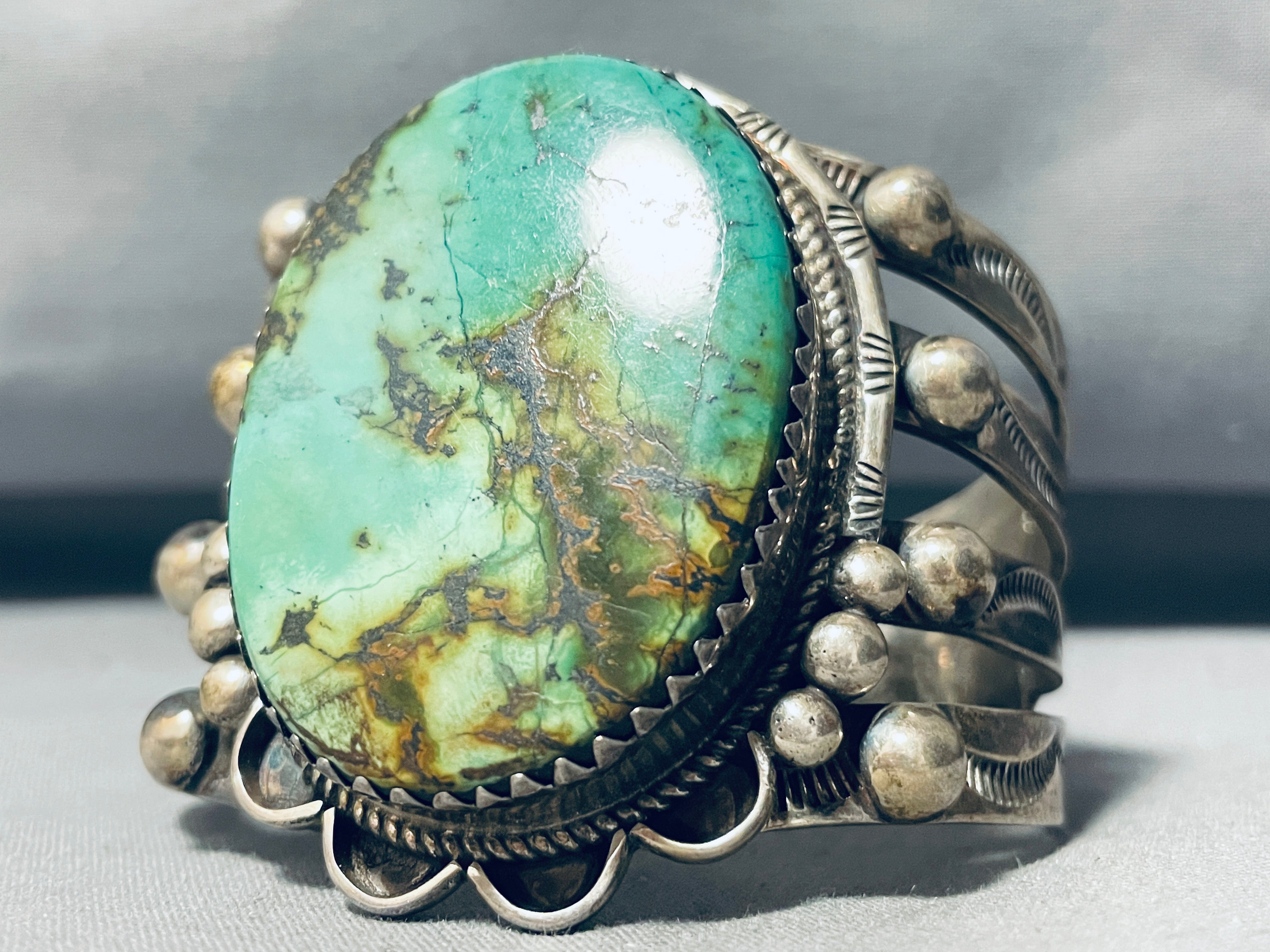 117 Gram Stunning Vintage Native American Navajo Royston Turquoise Sterling Silver Bracelet - Handcrafted Jewelry for Boho Fashion & Special Occasions
