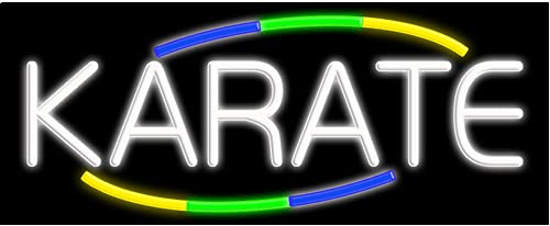 Karate Glass Neon Sign #10821 - Handcrafted in USA | Perfect for Dojo, Martial Arts Gym & Home Decor