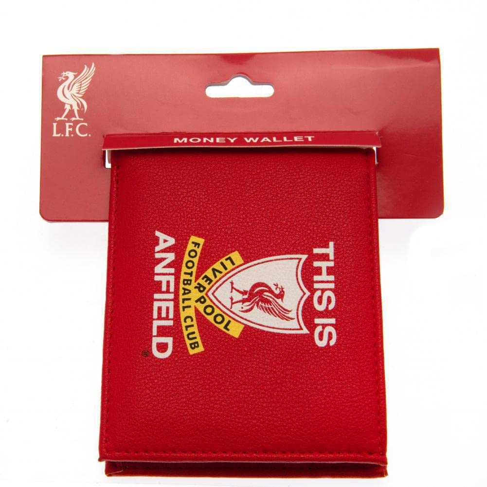Liverpool FC Anfield Genuine Leather Wallet for Men - Red Soccer Gift for Football Fans - Perfect for Match Days & Travel